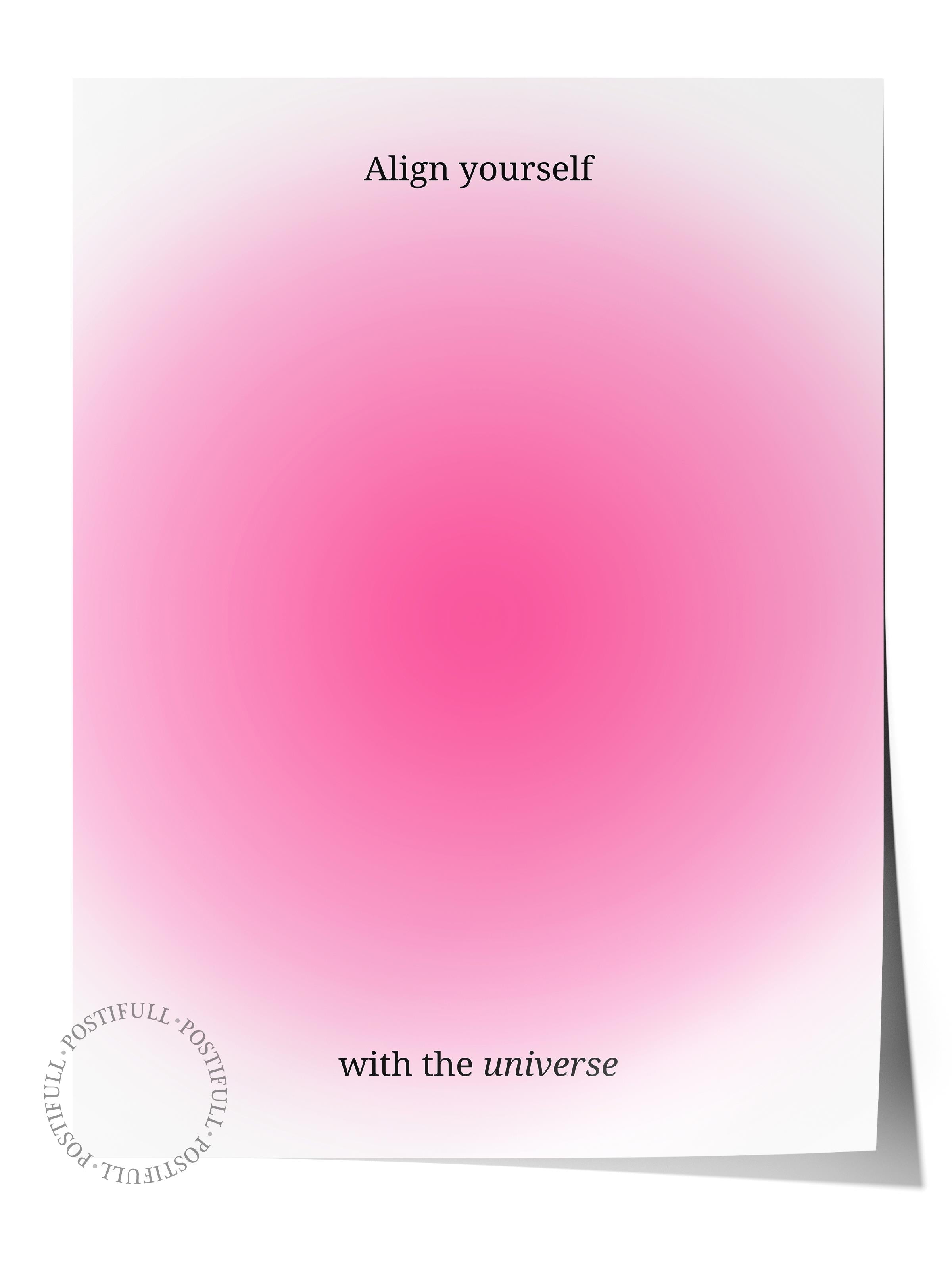 Çerçevesiz Poster, Aura Serisi NO:155 - Pembe Aura, Melek Numaraları, Renkli Poster