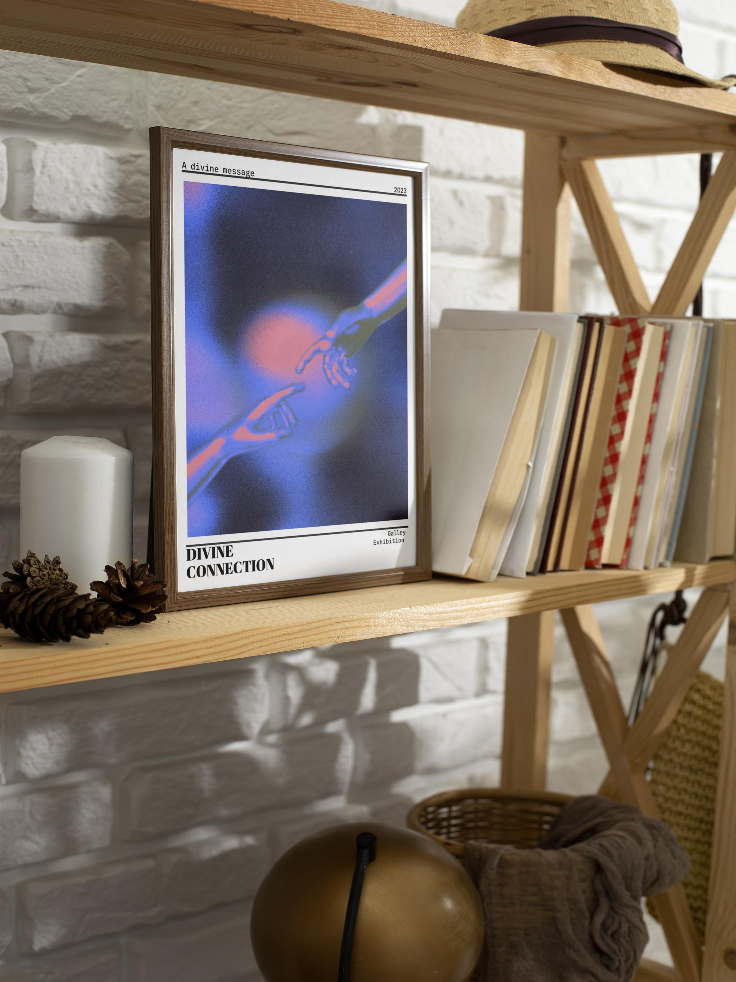 Çerçevesiz Poster, Aura Serisi NO:159 - Touch Mavi, Melek Numaraları, Renkli Poster