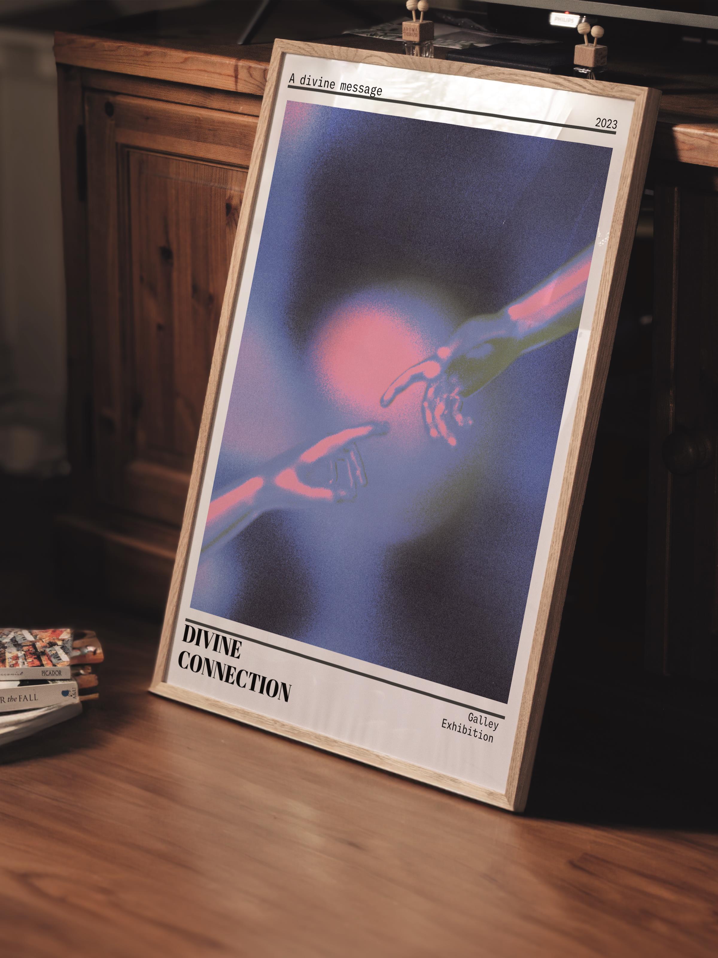 Çerçevesiz Poster, Aura Serisi NO:159 - Touch Mavi, Melek Numaraları, Renkli Poster