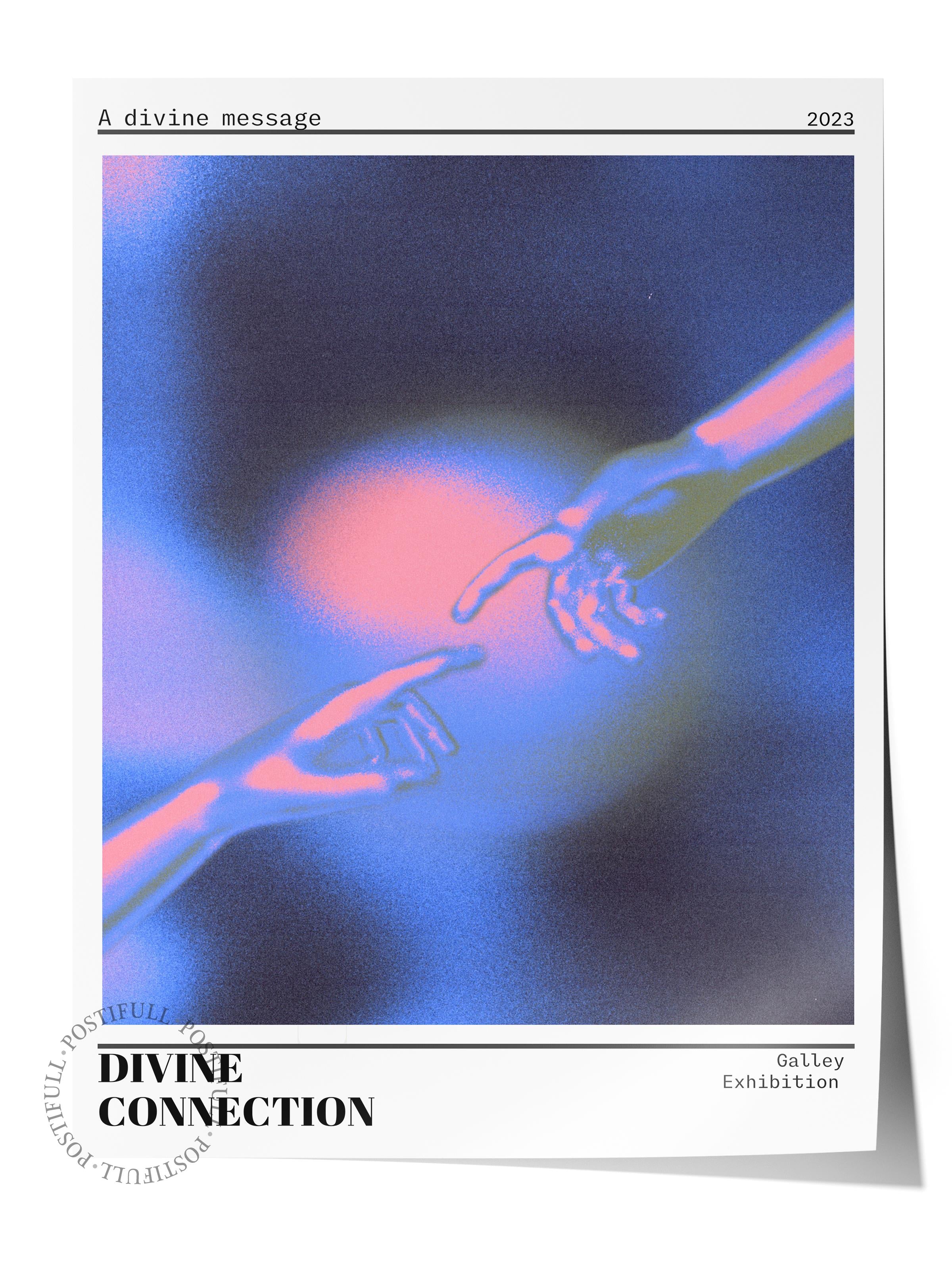 Çerçevesiz Poster, Aura Serisi NO:159 - Touch Mavi, Melek Numaraları, Renkli Poster