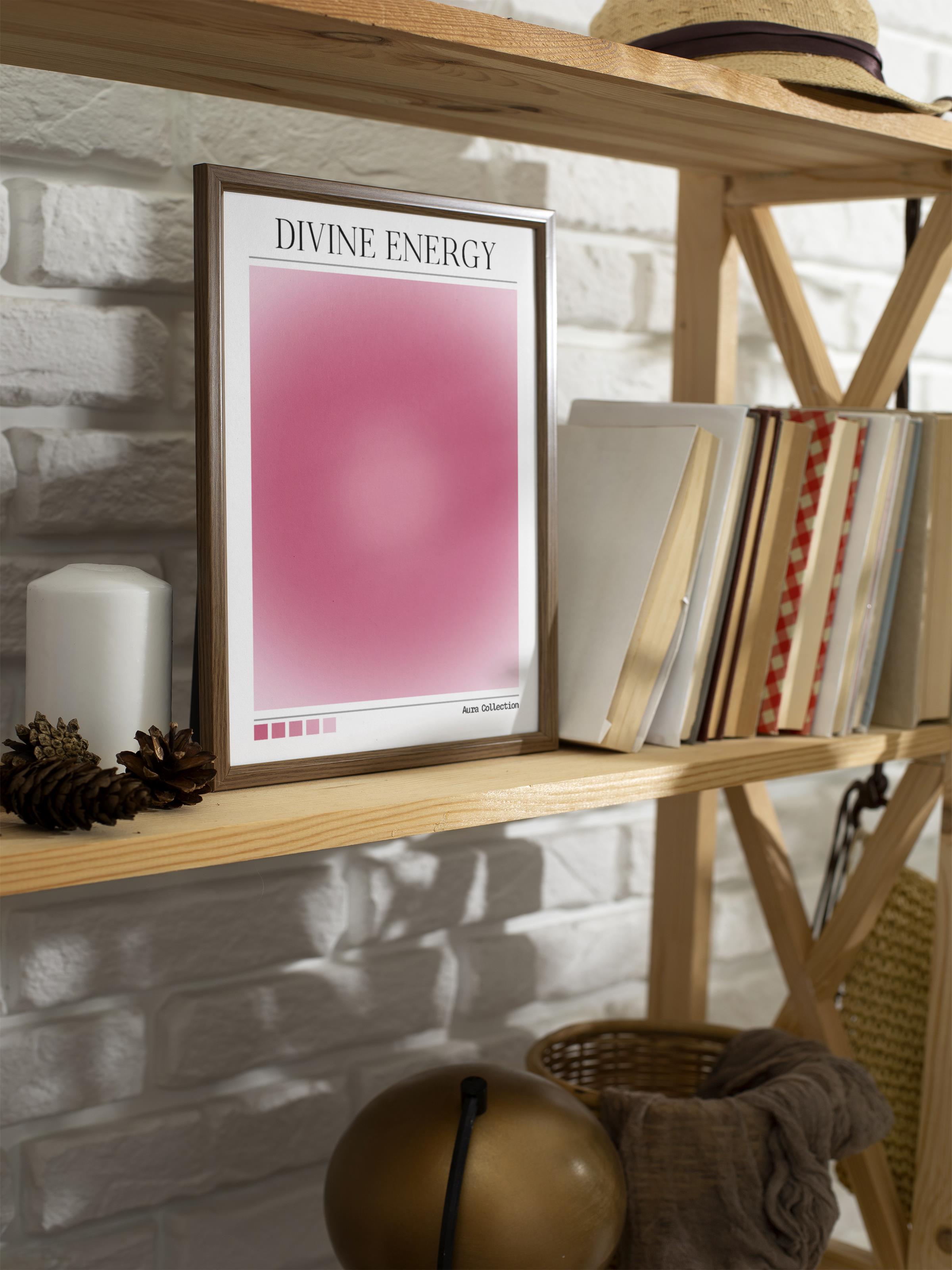 Çerçevesiz Poster, Aura Serisi NO:162 - Divine Energy Pembe, Melek Numaraları, Renkli Poster