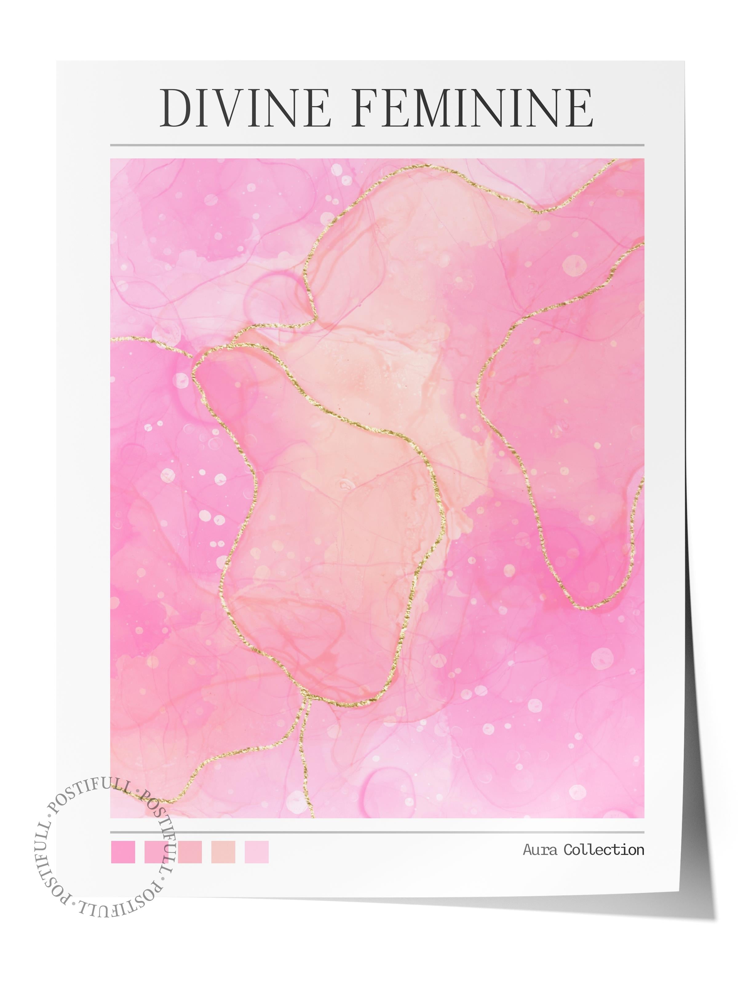 Çerçevesiz Poster, Aura Serisi NO:164 - Divine Feminine, Melek Numaraları, Renkli Poster