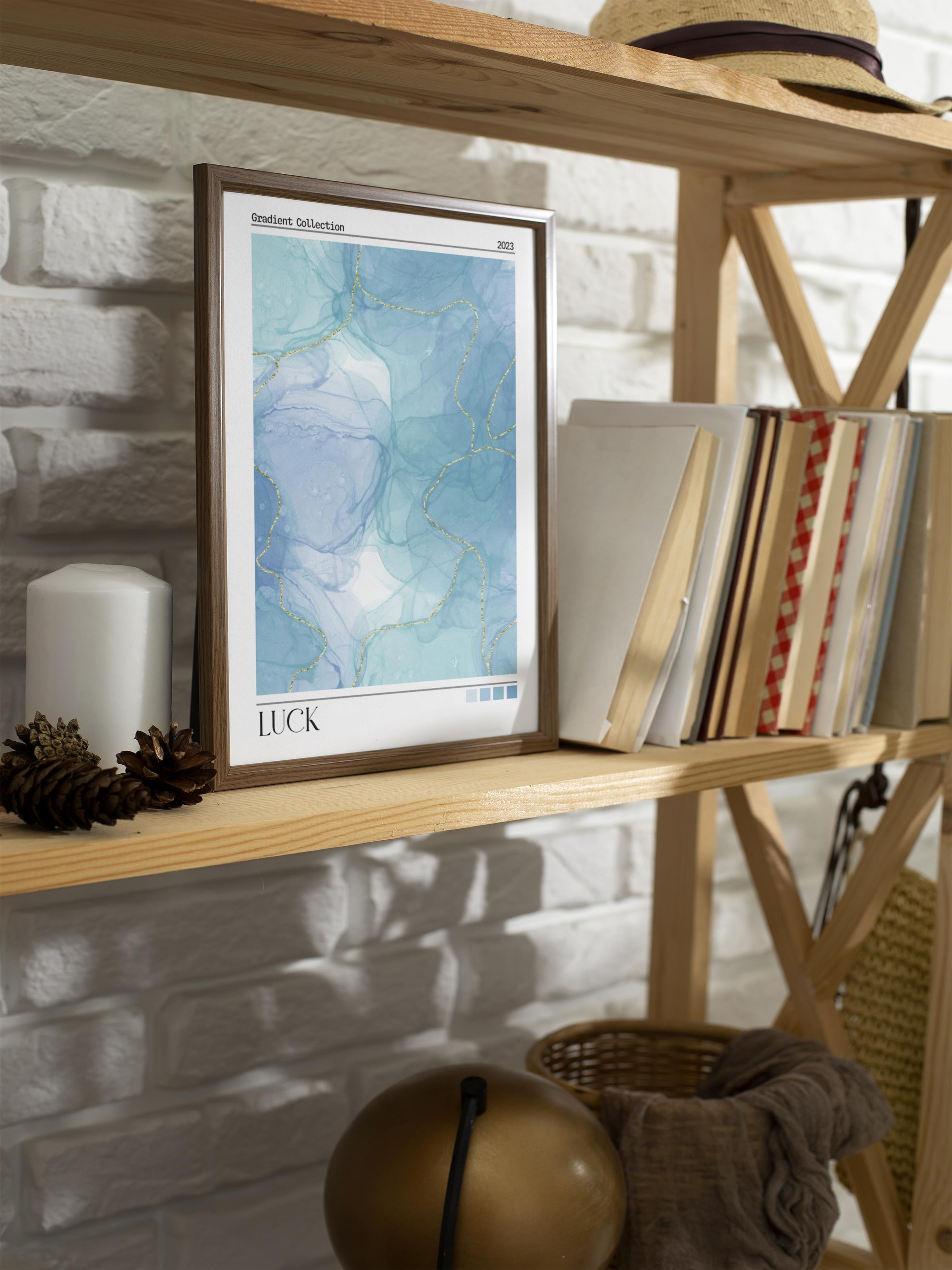 Çerçevesiz Poster, Aura Serisi NO:166 - Luck Mavi, Melek Numaraları, Renkli Poster