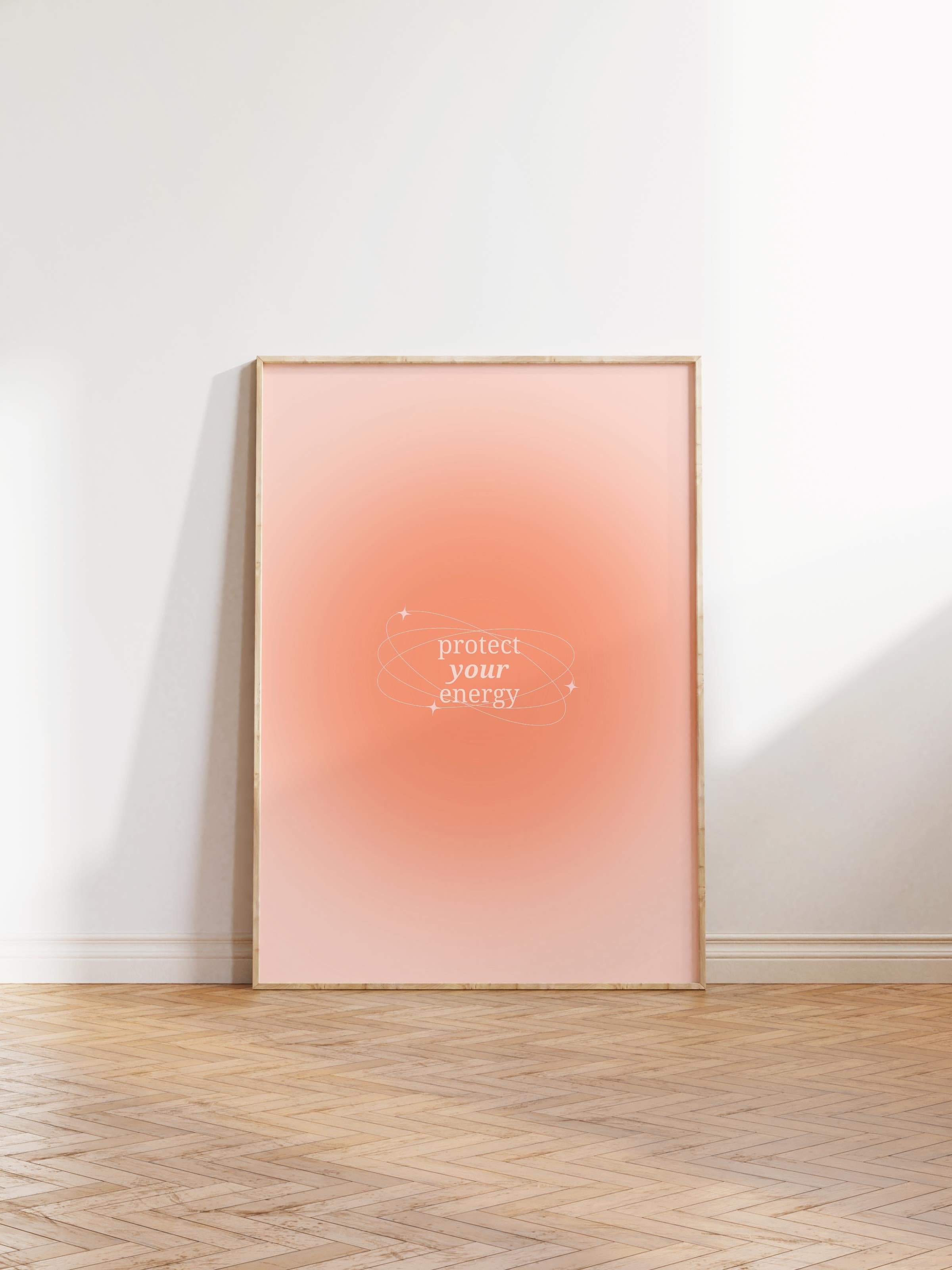 Çerçevesiz Poster, Aura Serisi NO:173 - Protect Your Energy, Melek Numaraları, Renkli Poster