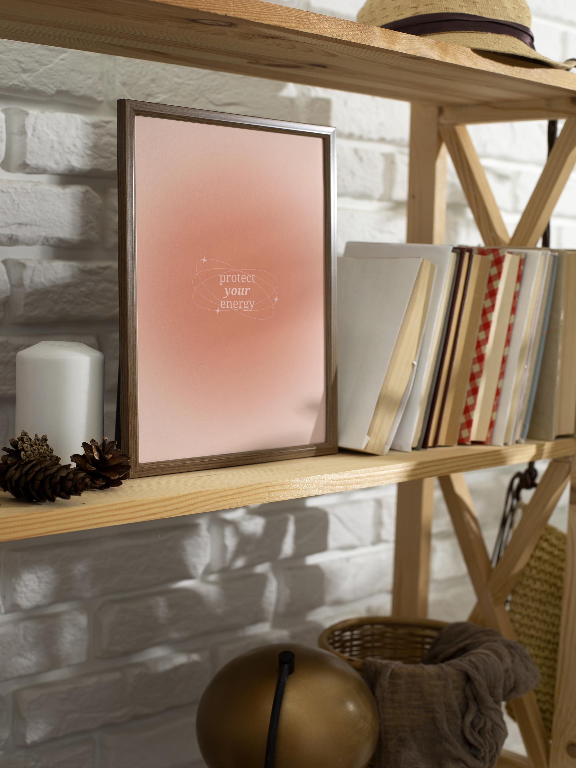 Çerçevesiz Poster, Aura Serisi NO:173 - Protect Your Energy, Melek Numaraları, Renkli Poster