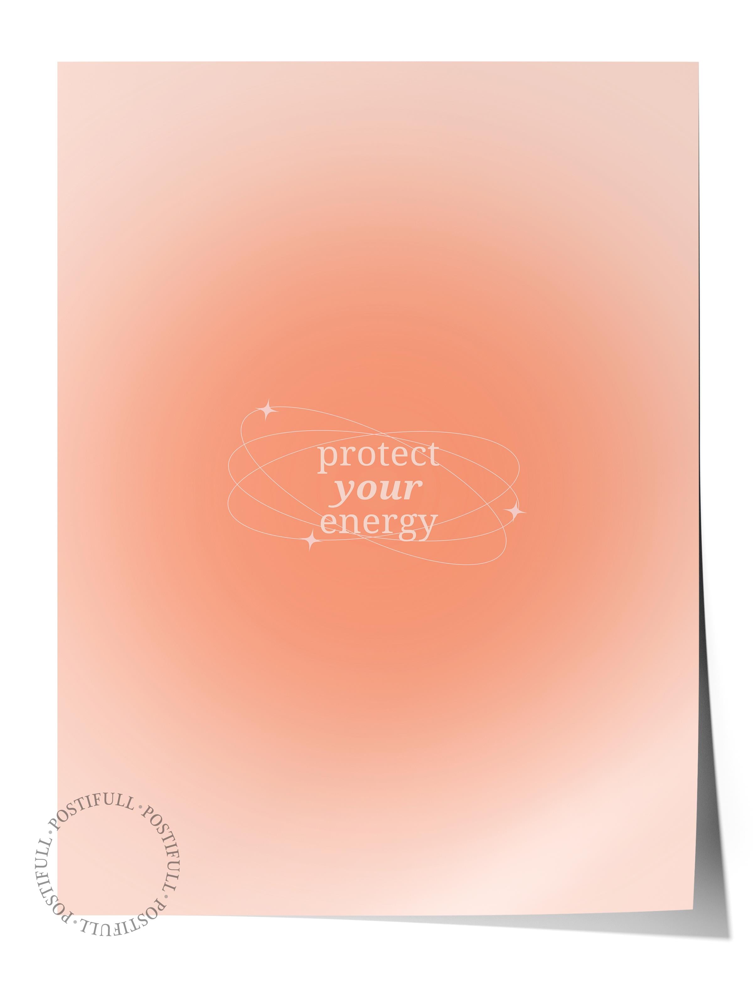 Çerçevesiz Poster, Aura Serisi NO:173 - Protect Your Energy, Melek Numaraları, Renkli Poster