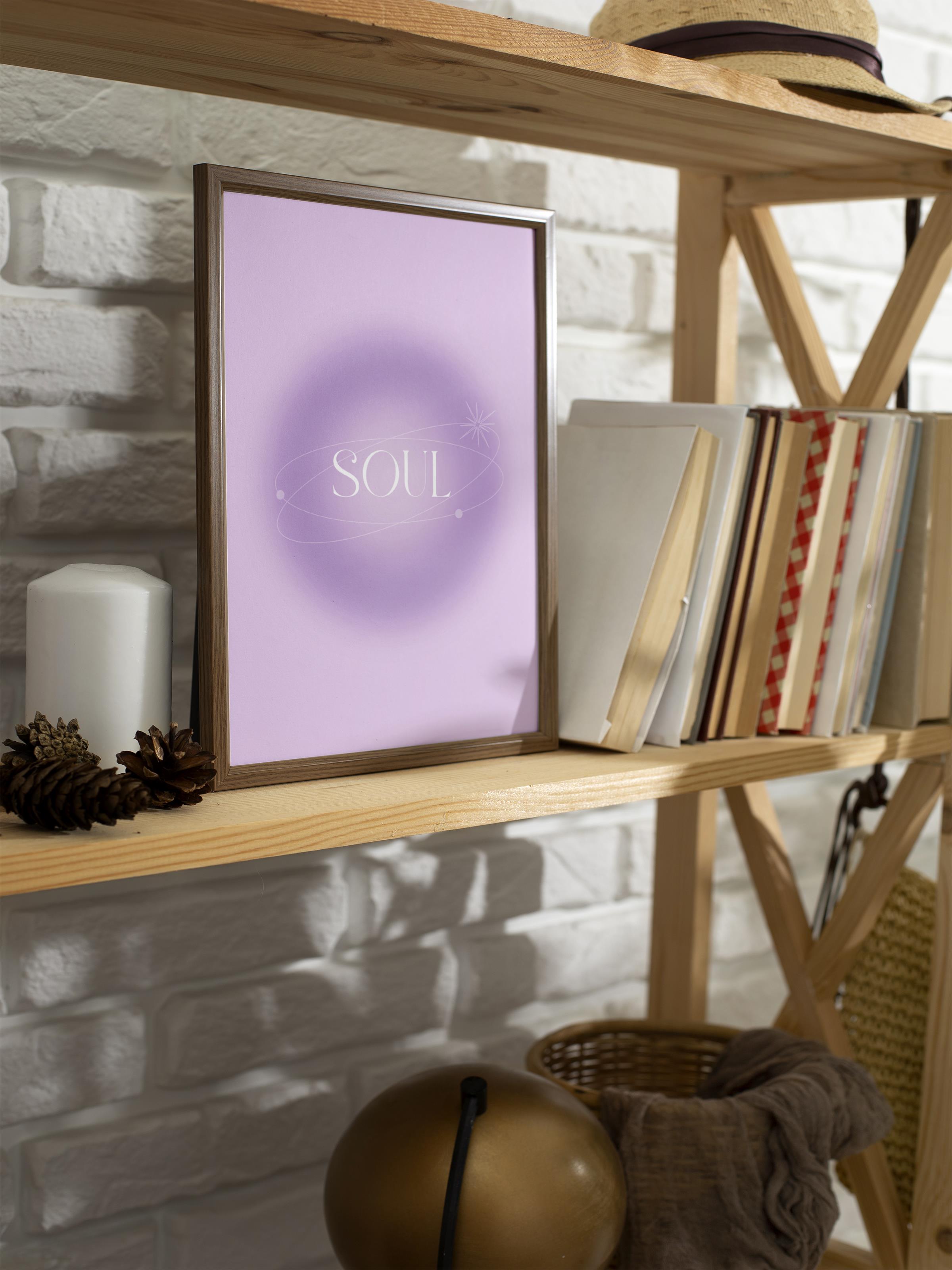 Çerçevesiz Poster, Aura Serisi NO:174 - Soul Mor, Melek Numaraları, Renkli Poster