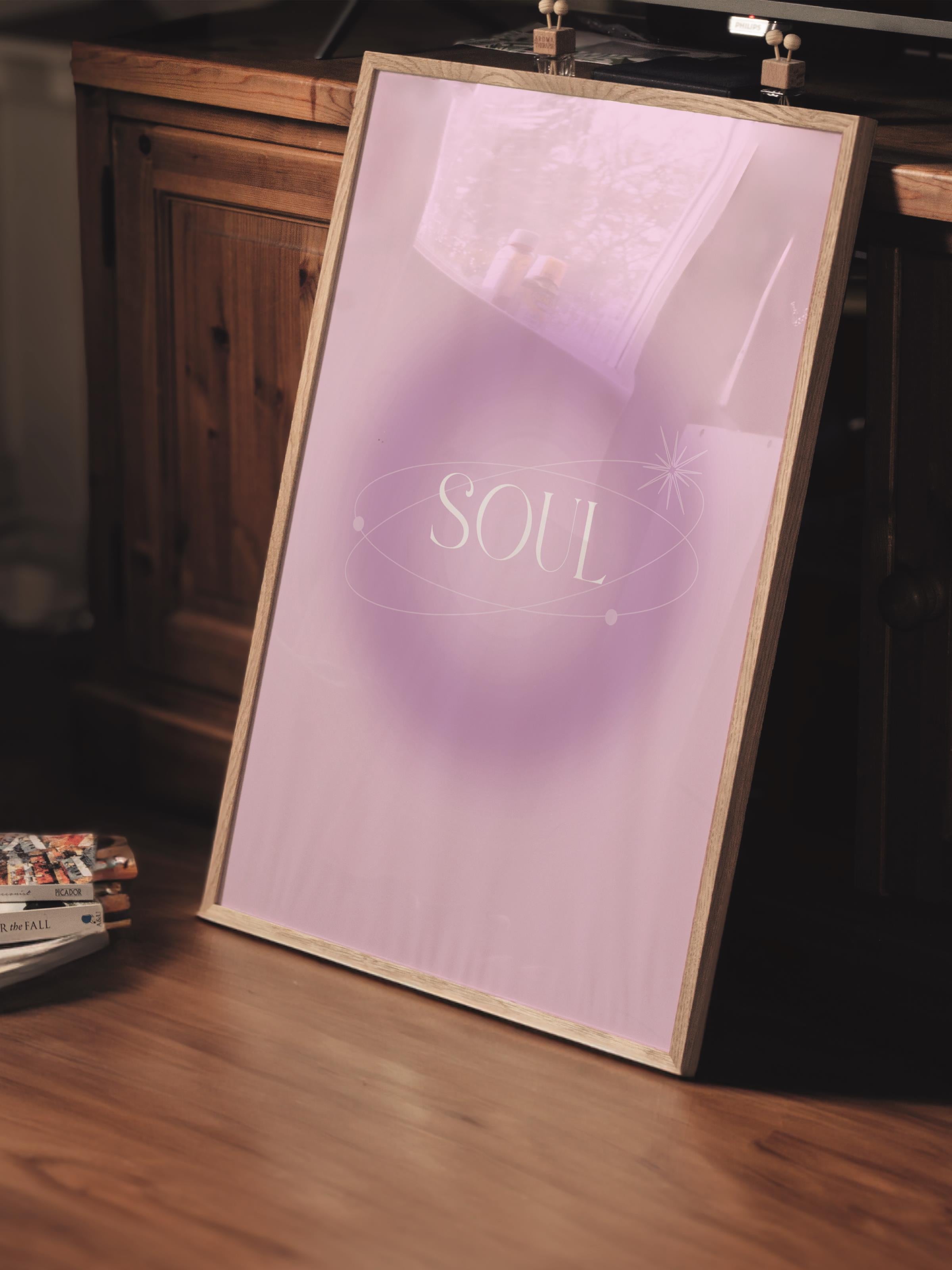 Çerçevesiz Poster, Aura Serisi NO:174 - Soul Mor, Melek Numaraları, Renkli Poster