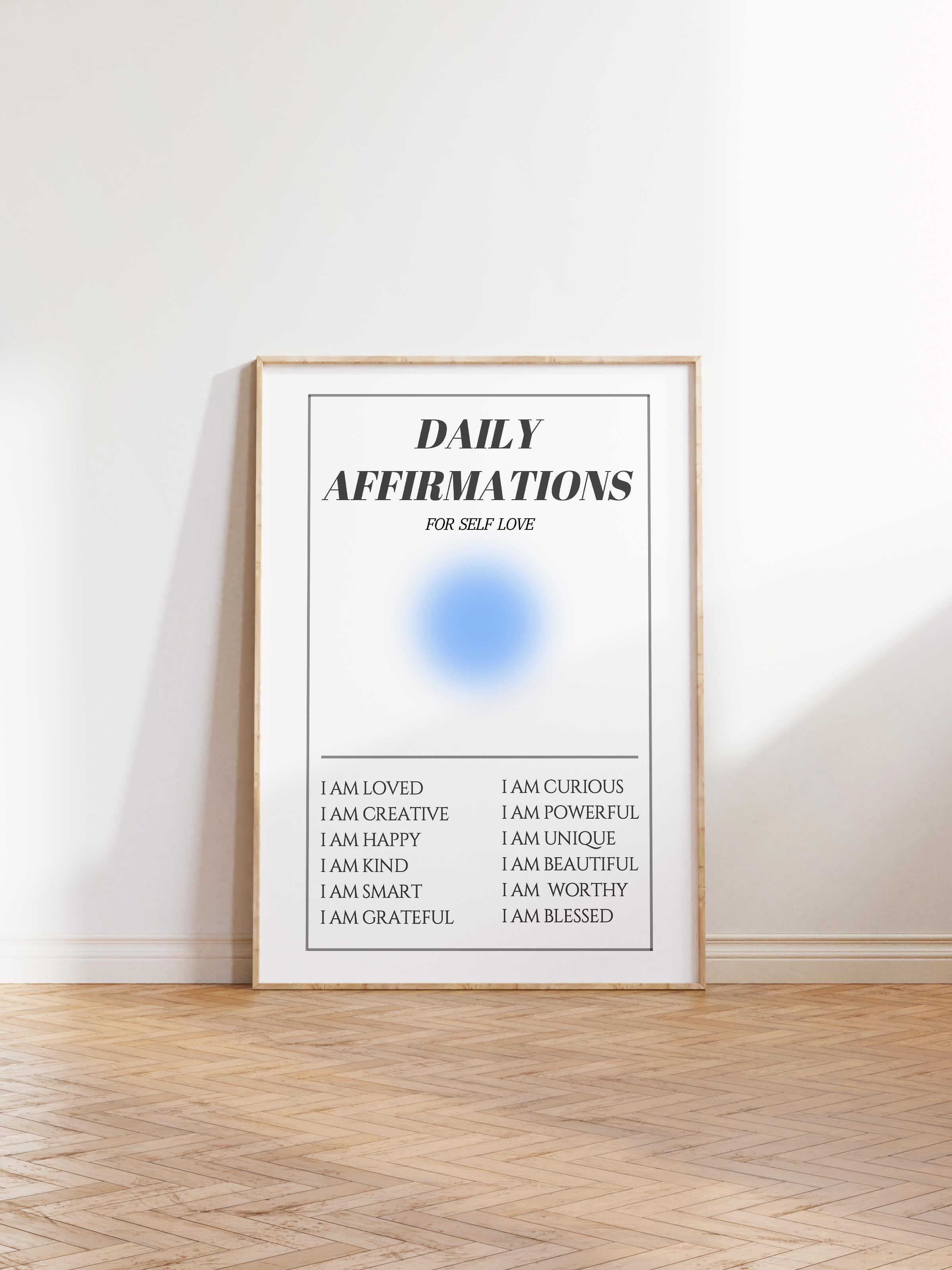 Çerçevesiz Poster, Aura Serisi NO:179 - Daily Affirmations, Melek Numaraları, Renkli Poster