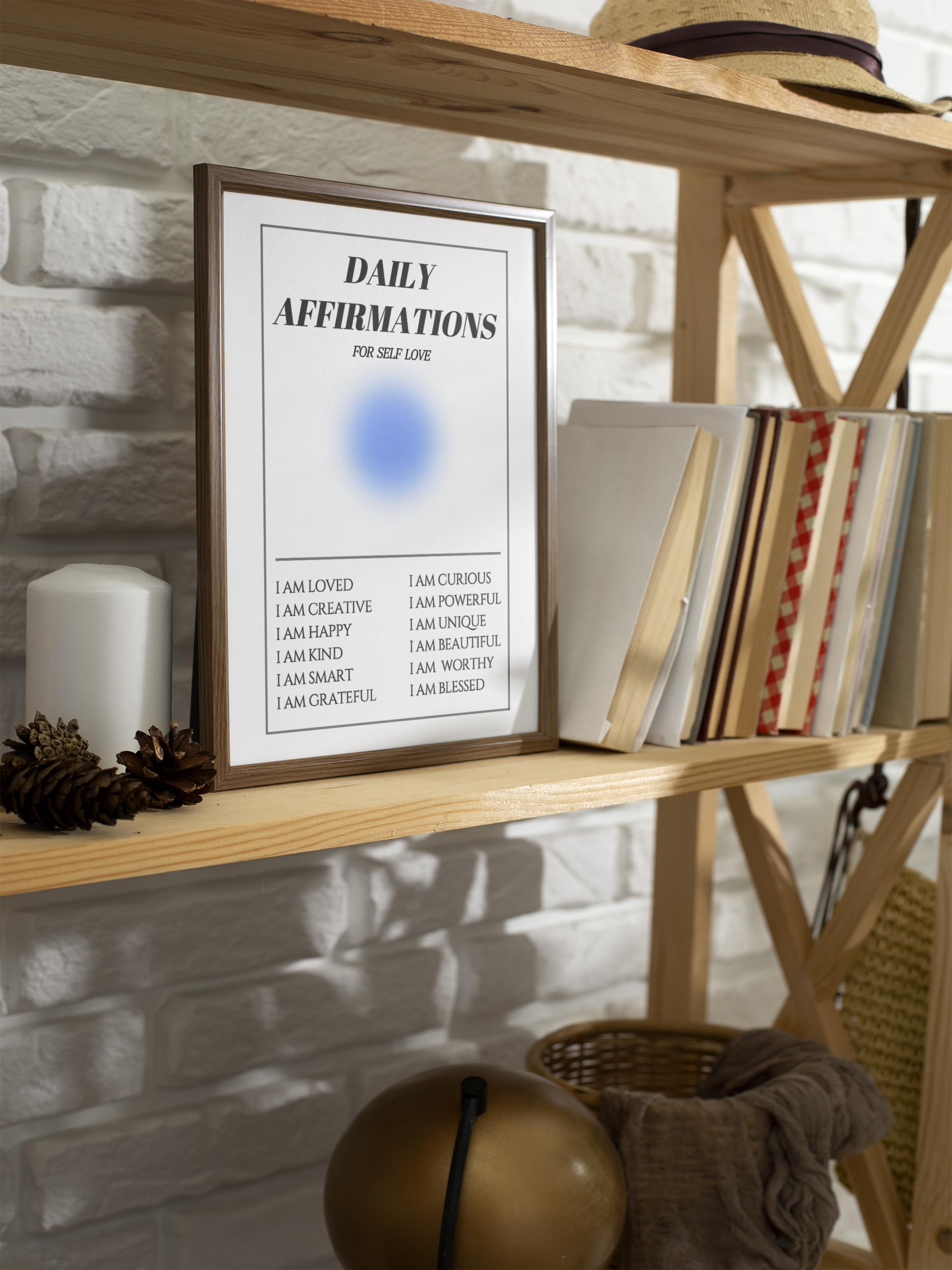 Çerçevesiz Poster, Aura Serisi NO:179 - Daily Affirmations, Melek Numaraları, Renkli Poster
