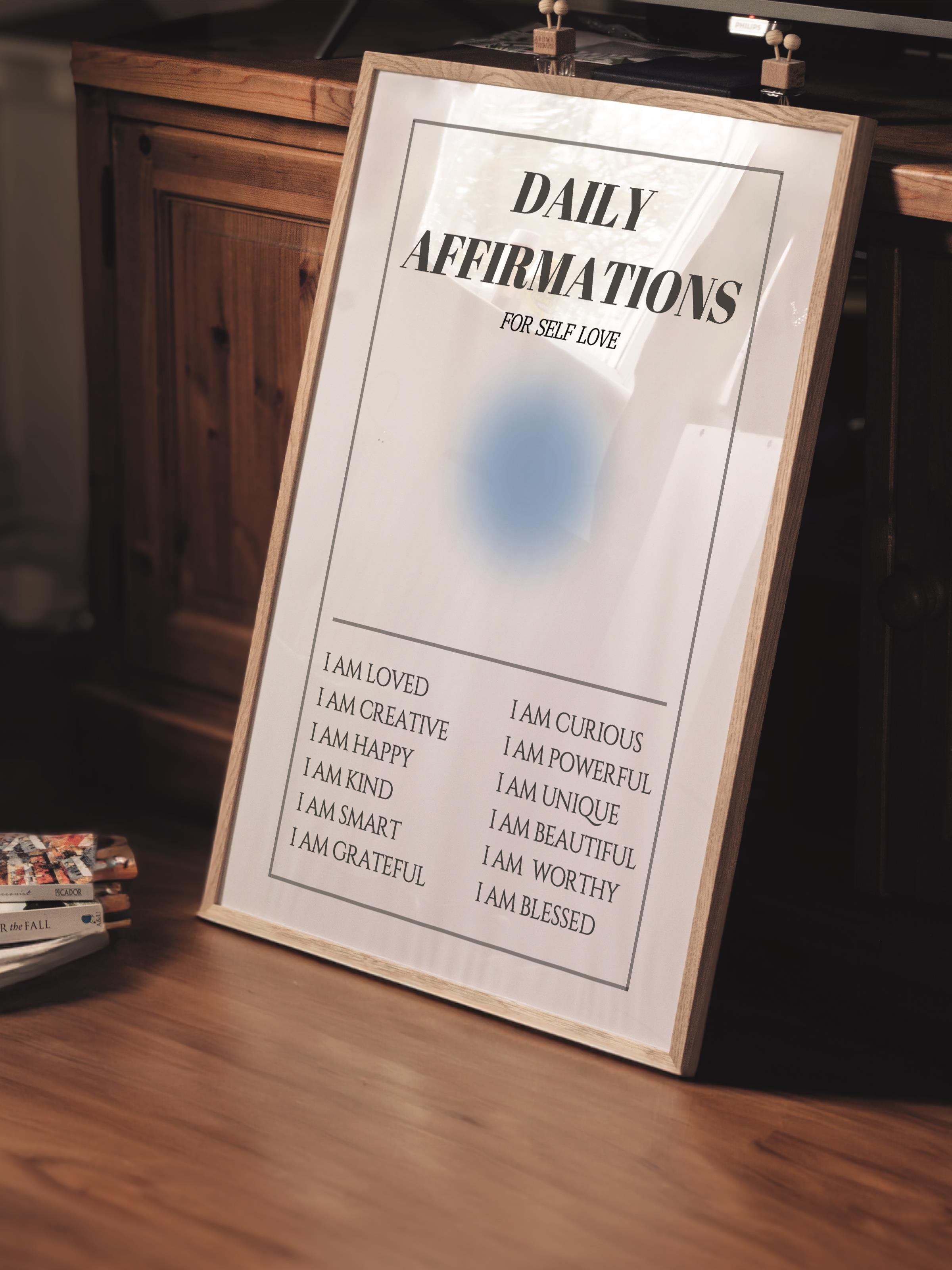 Çerçevesiz Poster, Aura Serisi NO:179 - Daily Affirmations, Melek Numaraları, Renkli Poster