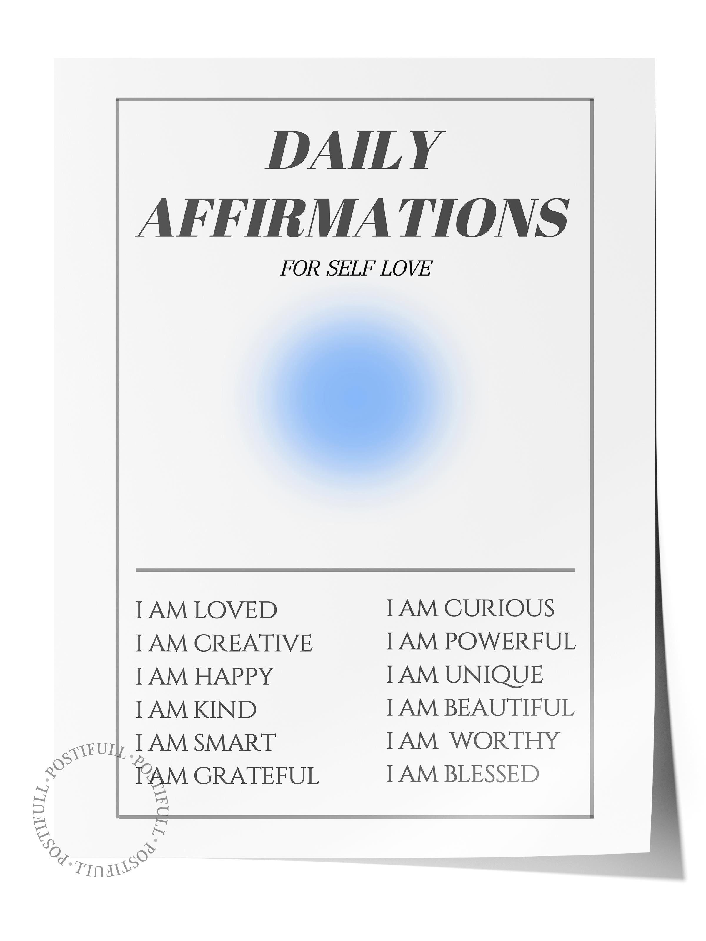 Çerçevesiz Poster, Aura Serisi NO:179 - Daily Affirmations, Melek Numaraları, Renkli Poster