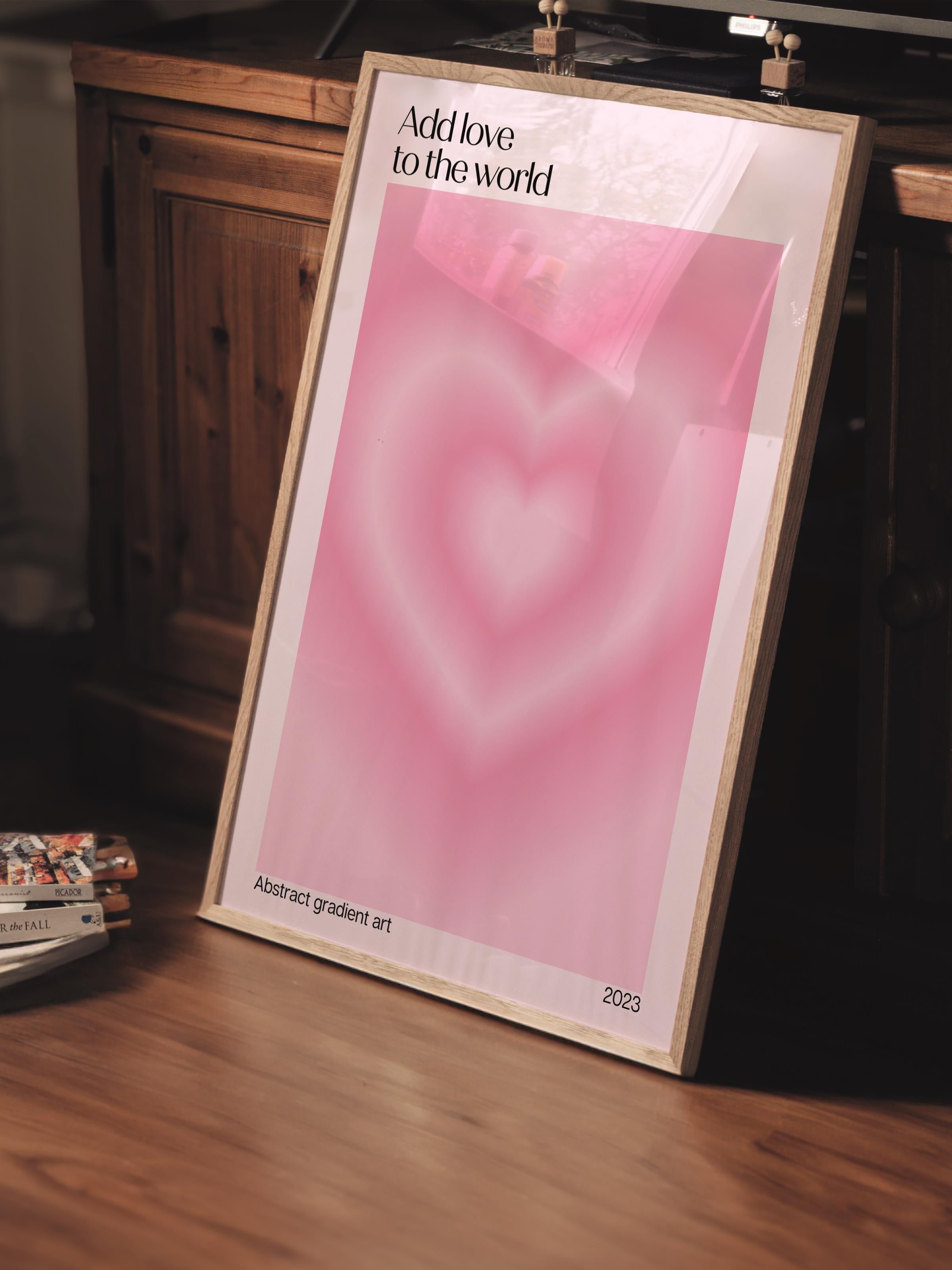 Çerçevesiz Poster, Aura Serisi NO:180 - Pembe Aura, Melek Numaraları, Renkli Poster