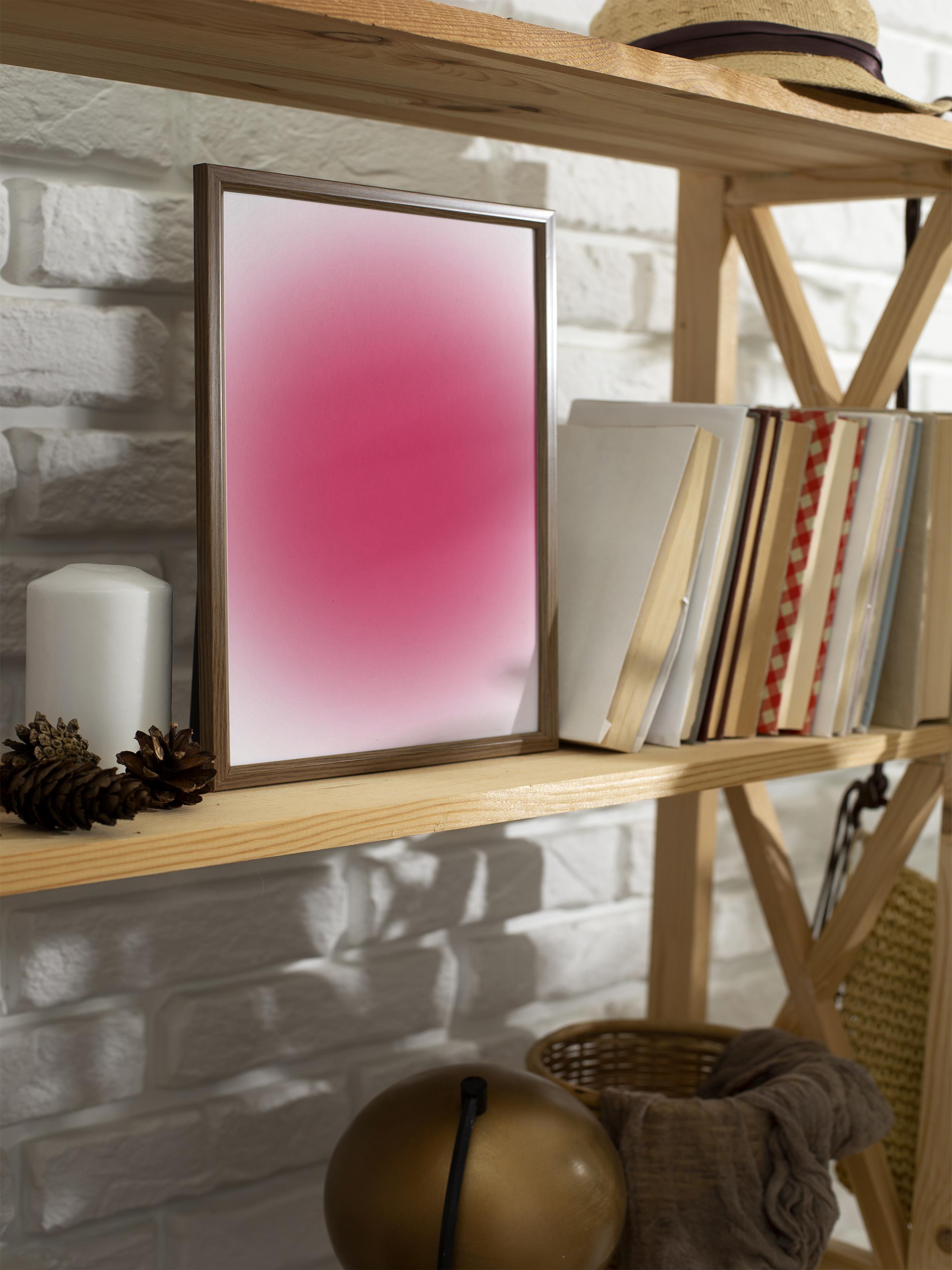 Çerçevesiz Poster, Aura Serisi NO:182 - Pembe Aura, Melek Numaraları, Renkli Poster