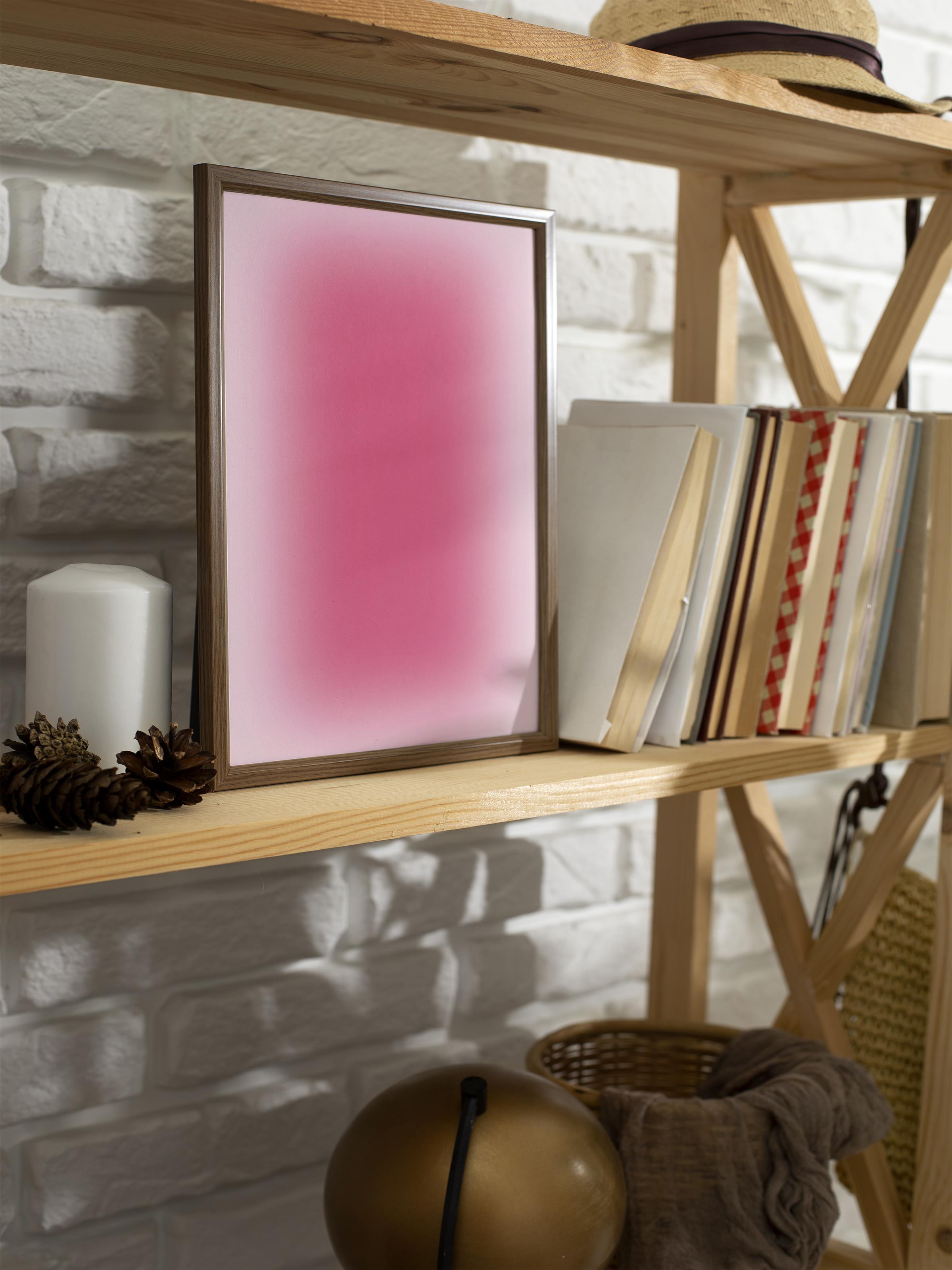 Çerçevesiz Poster, Aura Serisi NO:184 - Pembe Aura, Melek Numaraları, Renkli Poster