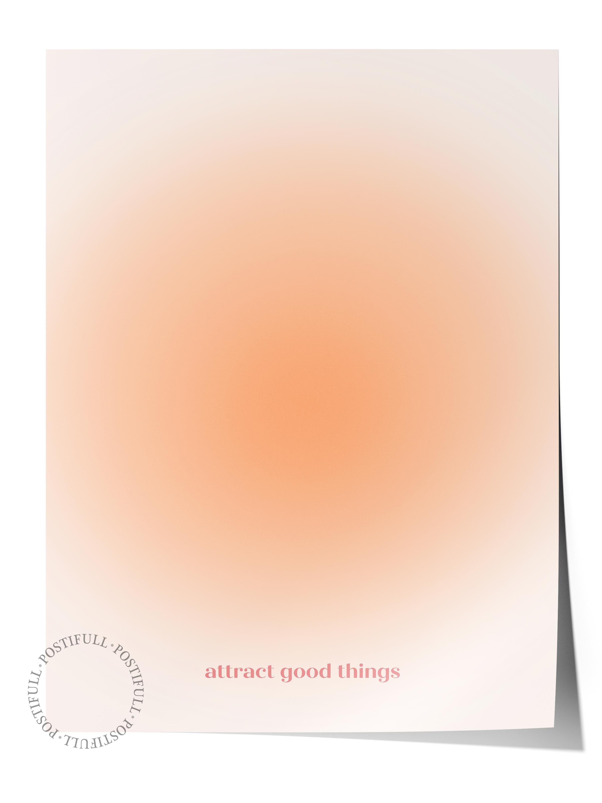 Çerçevesiz Poster, Aura Serisi NO:187 - Turuncu Aura, Melek Numaraları, Renkli Poster