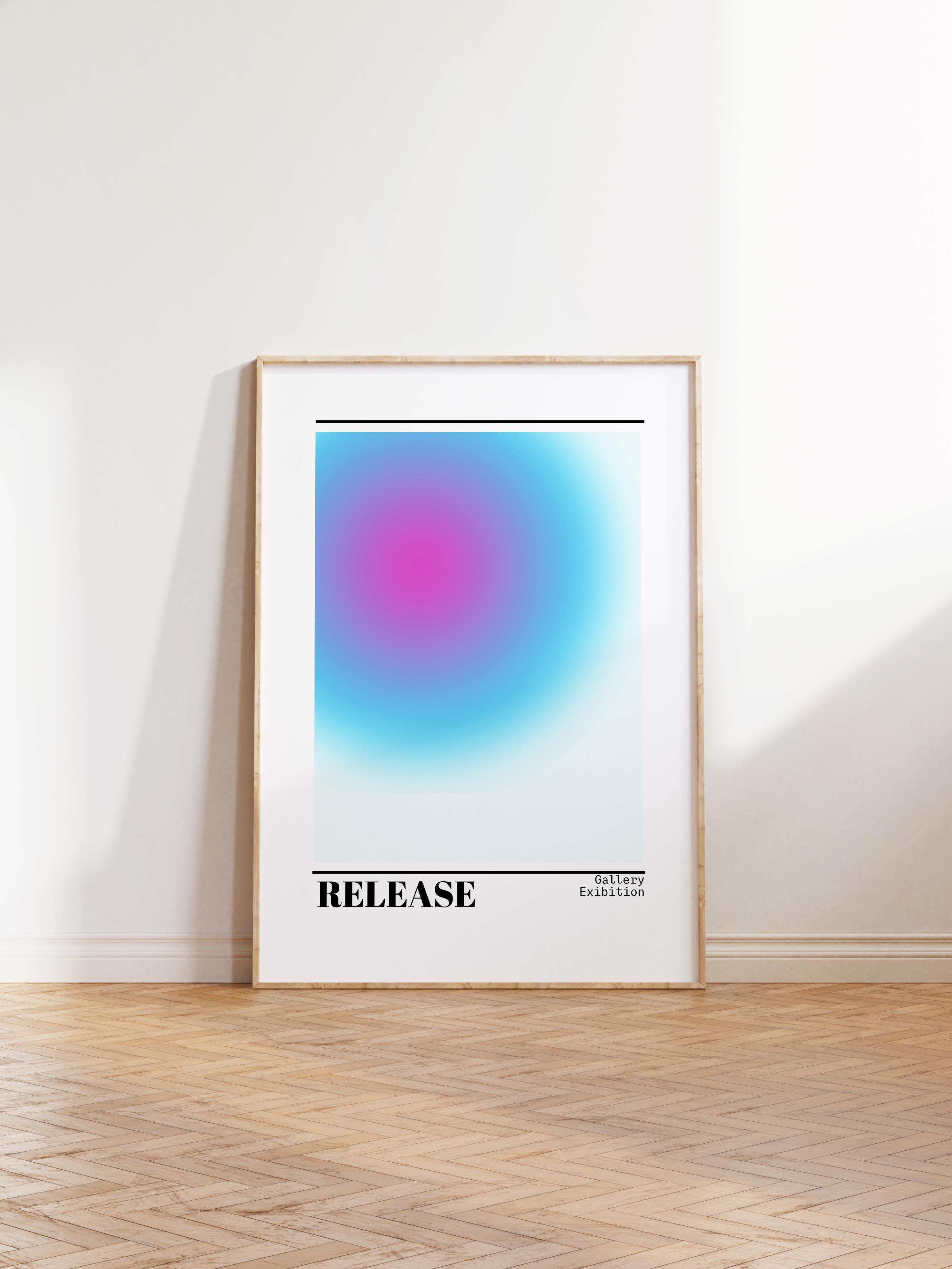 Çerçevesiz Poster, Aura Serisi NO:189 - Mavi Release, Melek Numaraları, Renkli Poster