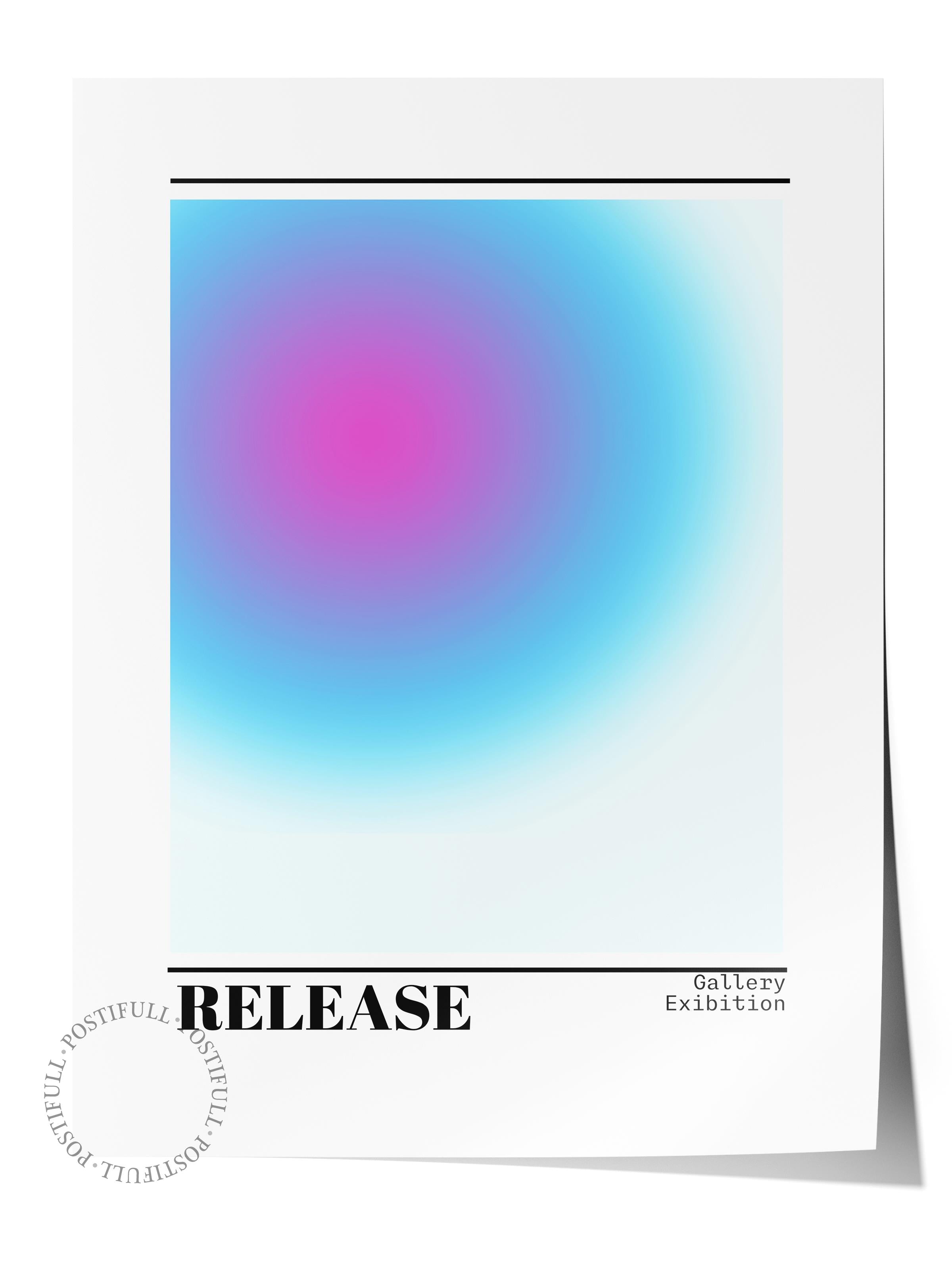 Çerçevesiz Poster, Aura Serisi NO:189 - Mavi Release, Melek Numaraları, Renkli Poster