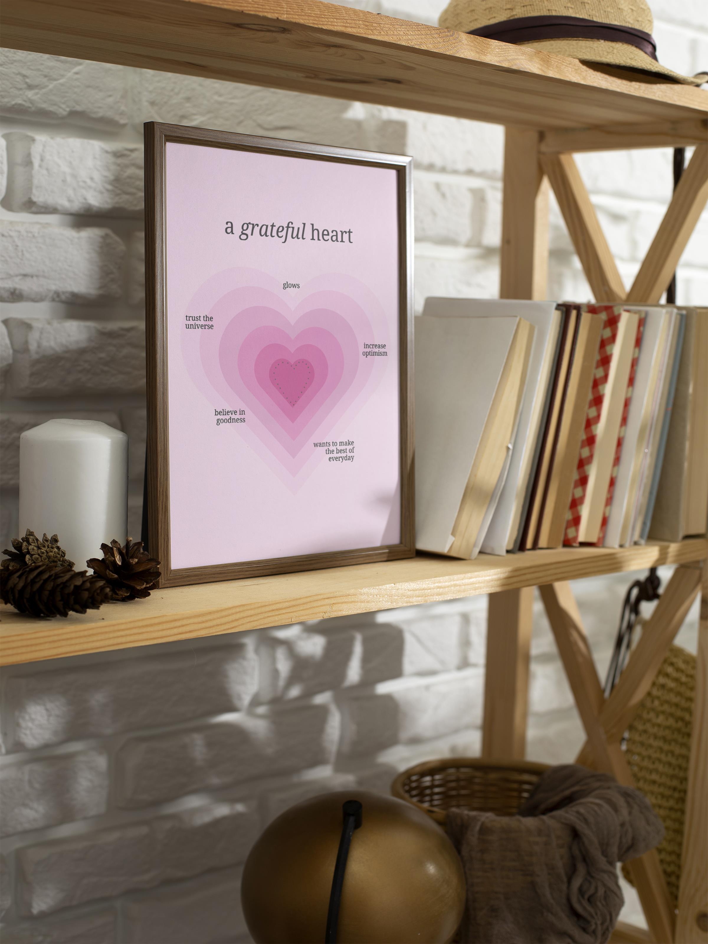 Çerçevesiz Poster, Aura Serisi NO:193 - A Grateful Heart, Melek Numaraları, Renkli Poster