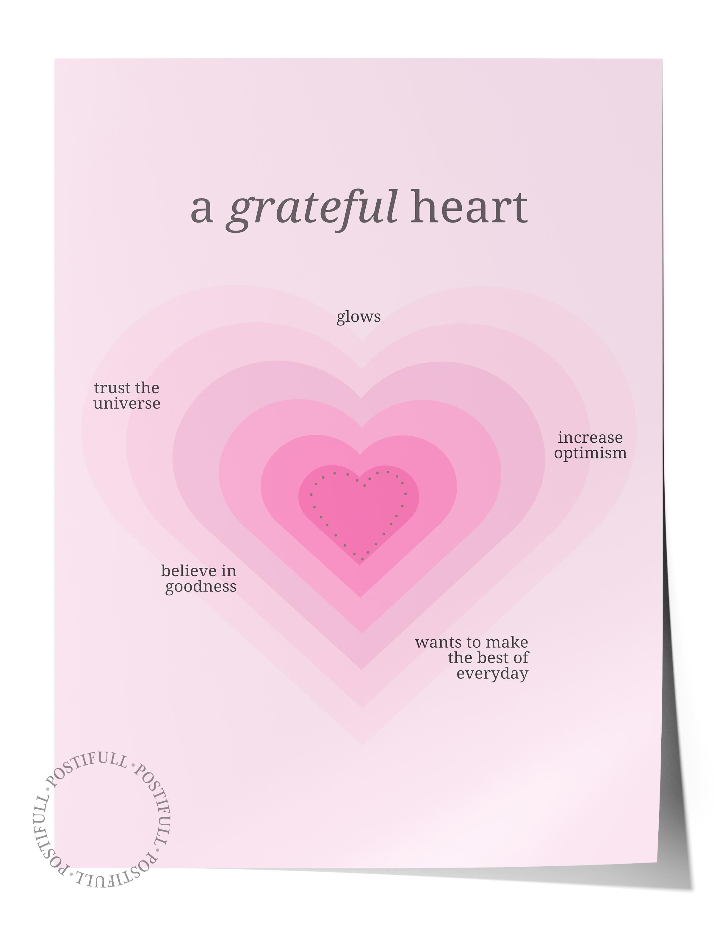 Çerçevesiz Poster, Aura Serisi NO:193 - A Grateful Heart, Melek Numaraları, Renkli Poster