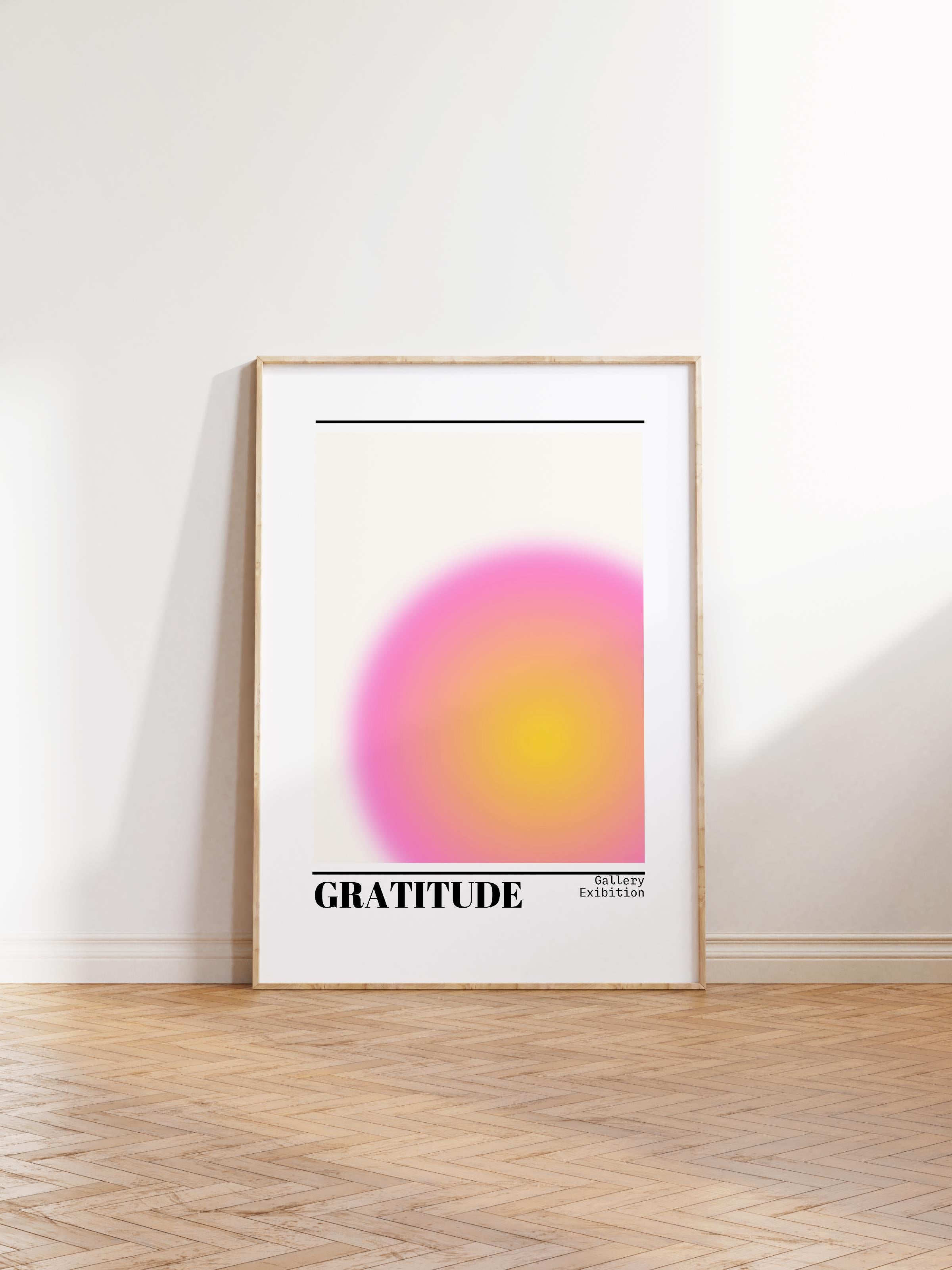 Çerçevesiz Poster, Aura Serisi NO:194 - Gratitude Pembe, Melek Numaraları, Renkli Poster