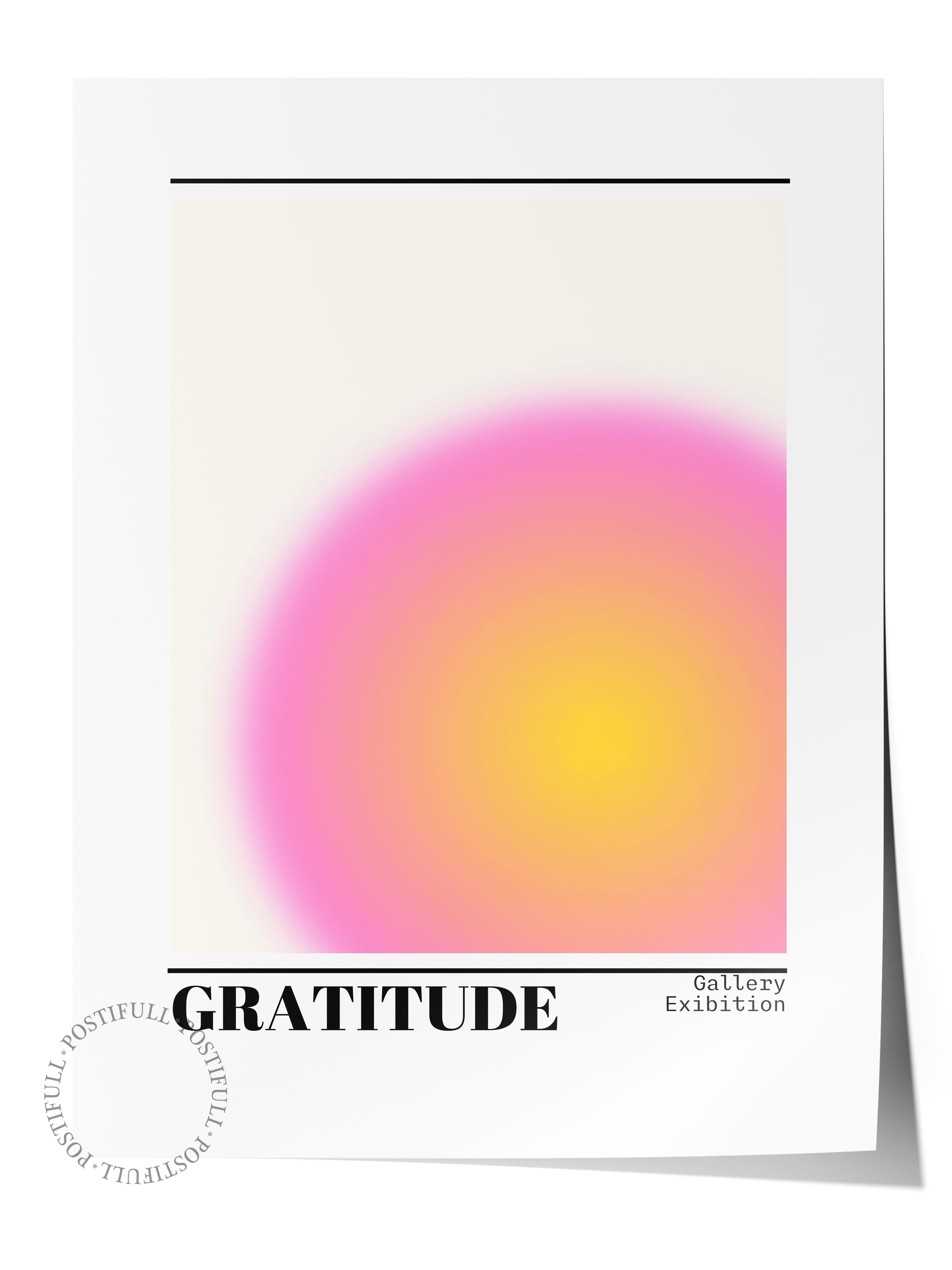 Çerçevesiz Poster, Aura Serisi NO:194 - Gratitude Pembe, Melek Numaraları, Renkli Poster