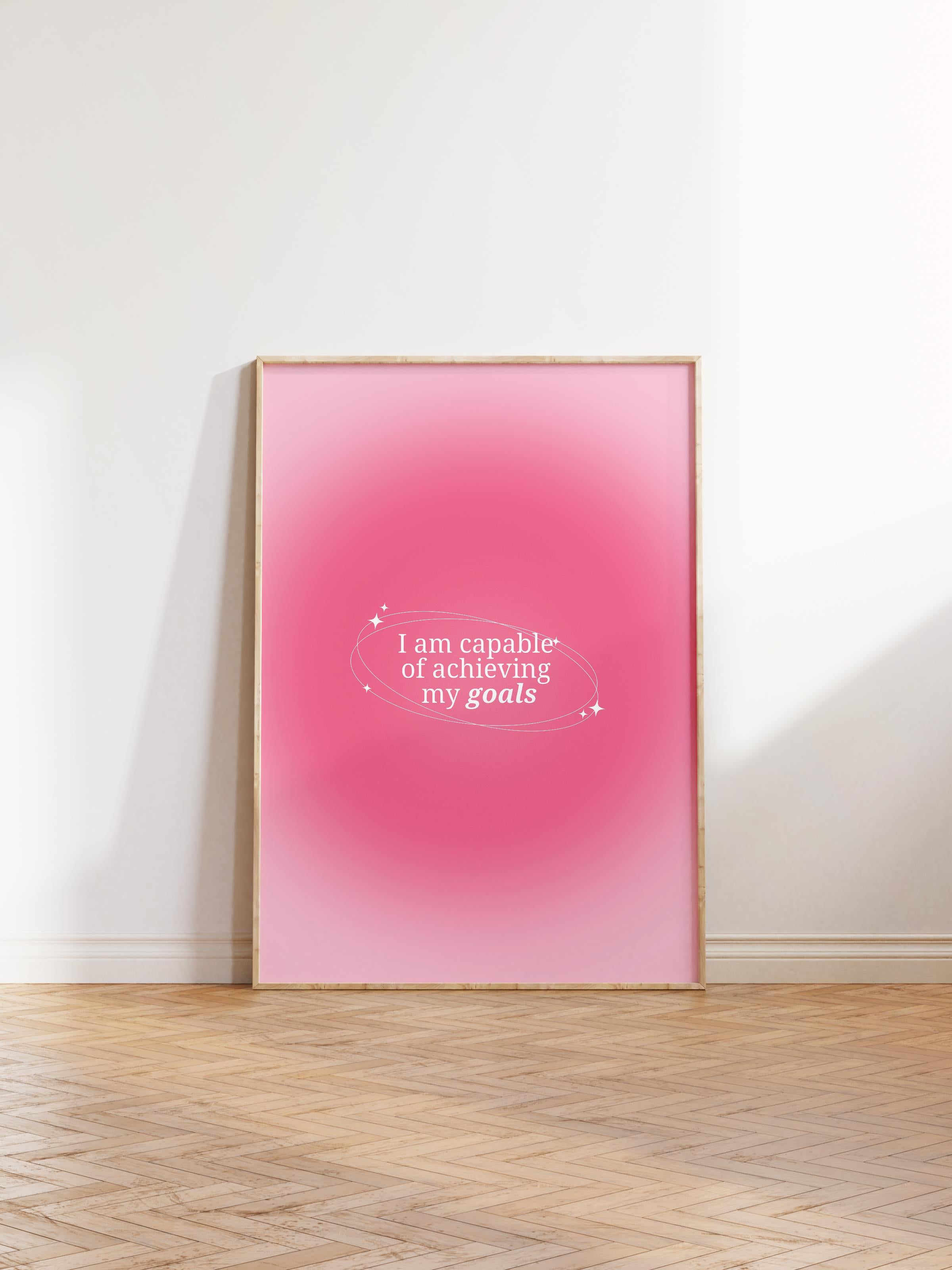 Çerçevesiz Poster, Aura Serisi NO:202 - I am capable of achieving my goals, Melek Numaraları