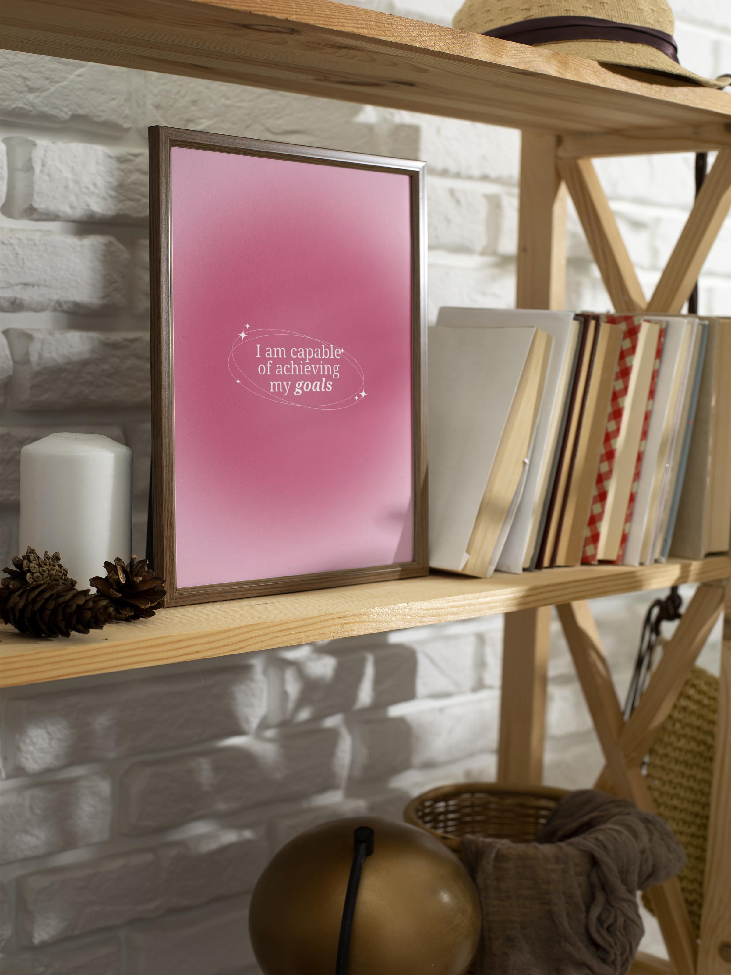 Çerçevesiz Poster, Aura Serisi NO:202 - I am capable of achieving my goals, Melek Numaraları