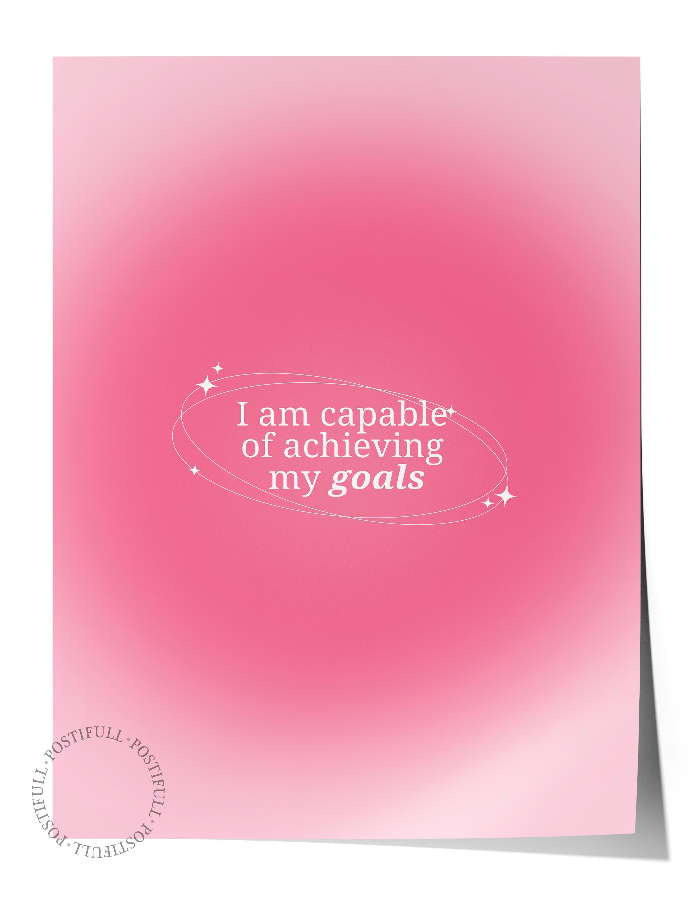 Çerçevesiz Poster, Aura Serisi NO:202 - I am capable of achieving my goals, Melek Numaraları