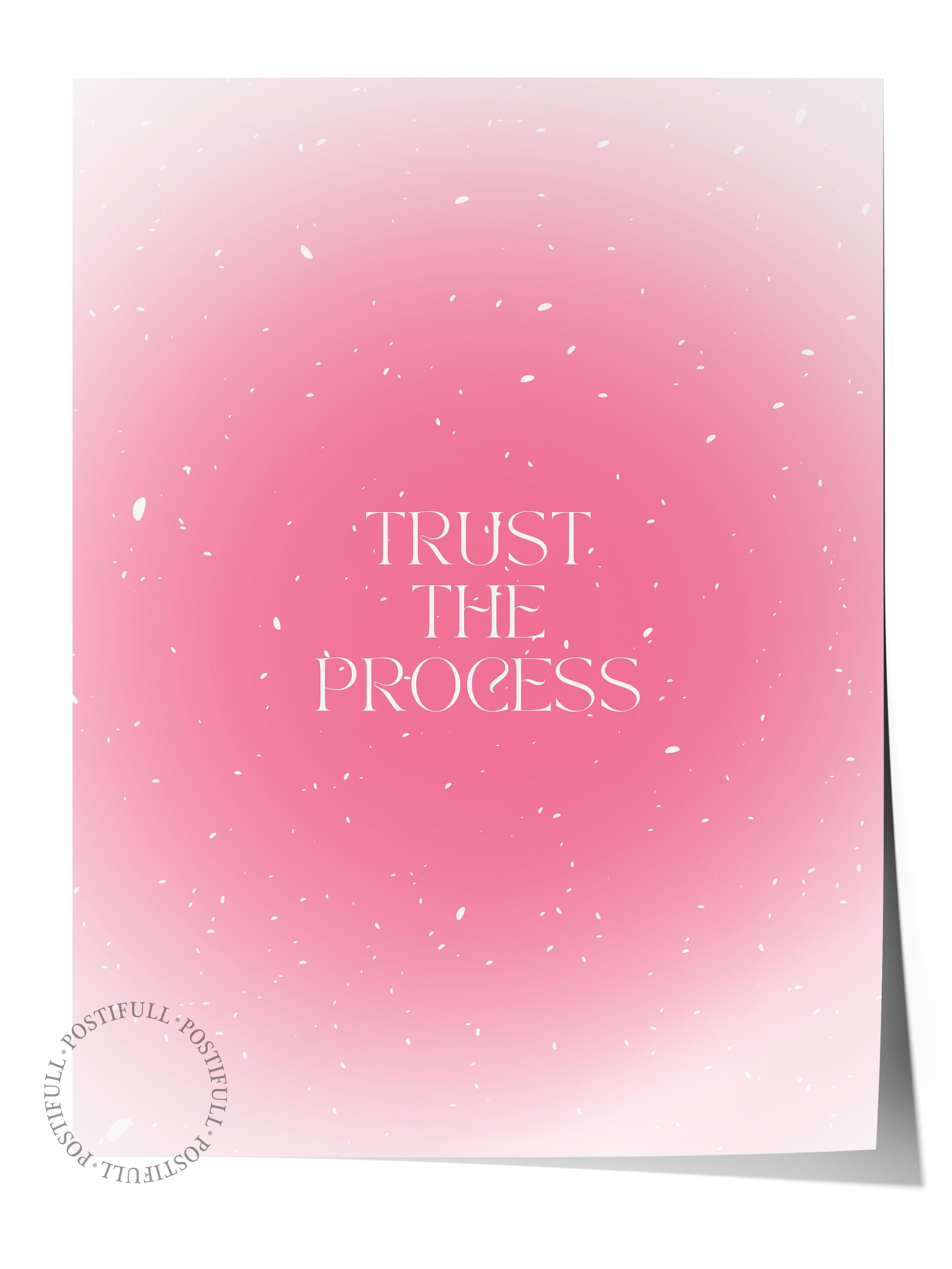 Çerçevesiz Poster, Aura Serisi NO:203 - Trust The Process, Melek Numaraları, Renkli Poster