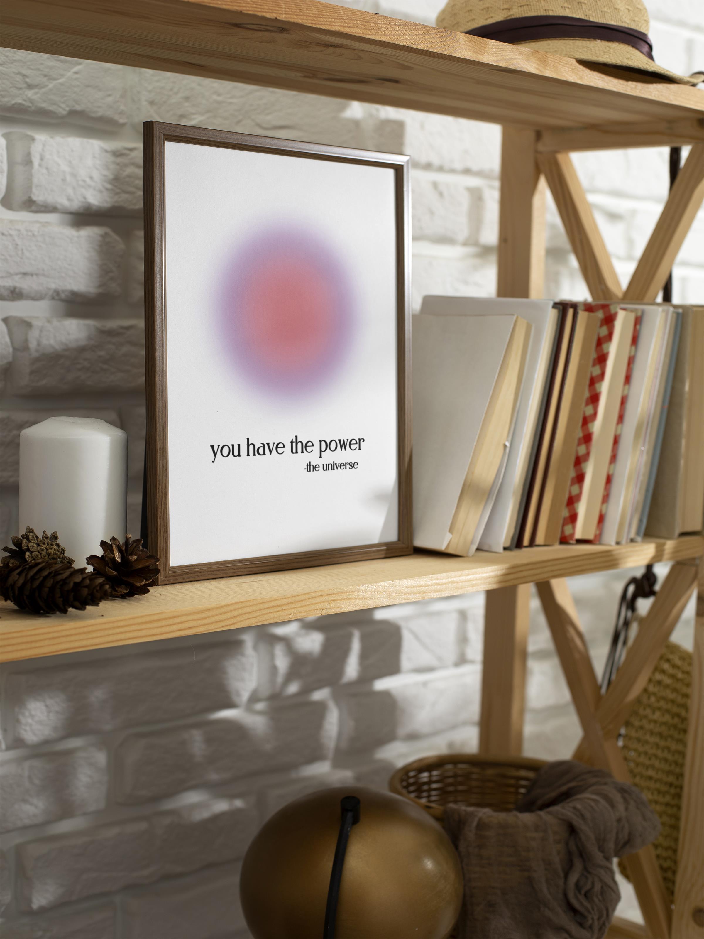 Çerçevesiz Poster, Aura Serisi NO:205 - You Have The Power, Melek Numaraları, Renkli Poster