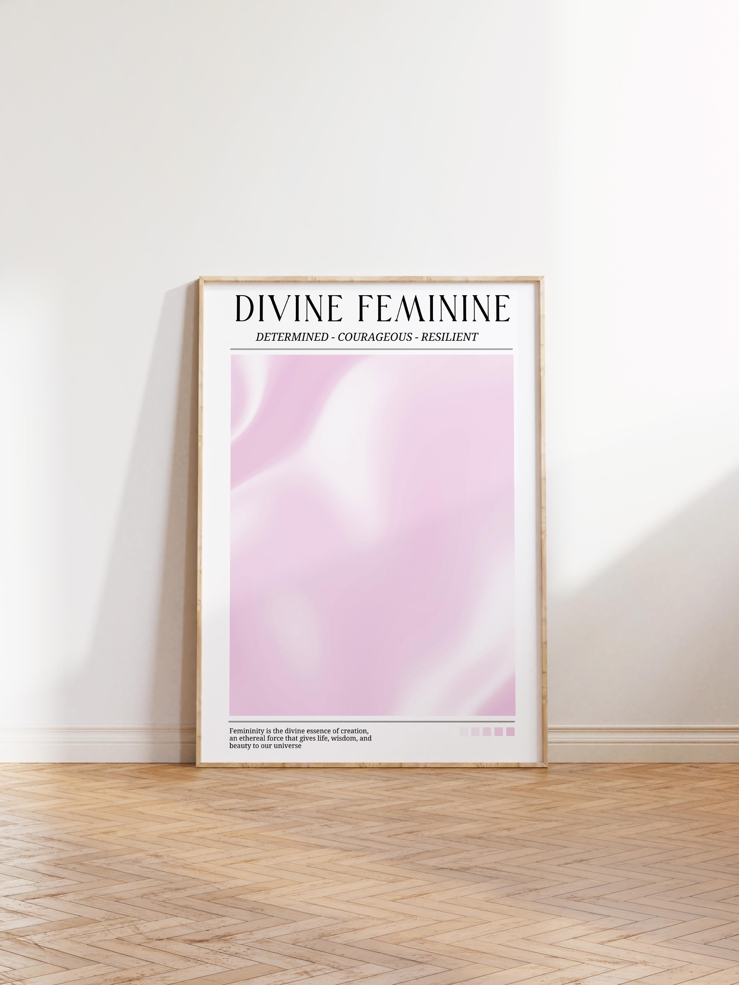 Çerçevesiz Poster, Aura Serisi NO:206 - Divine Feminine PEmbe, Melek Numaraları, Renkli Poster