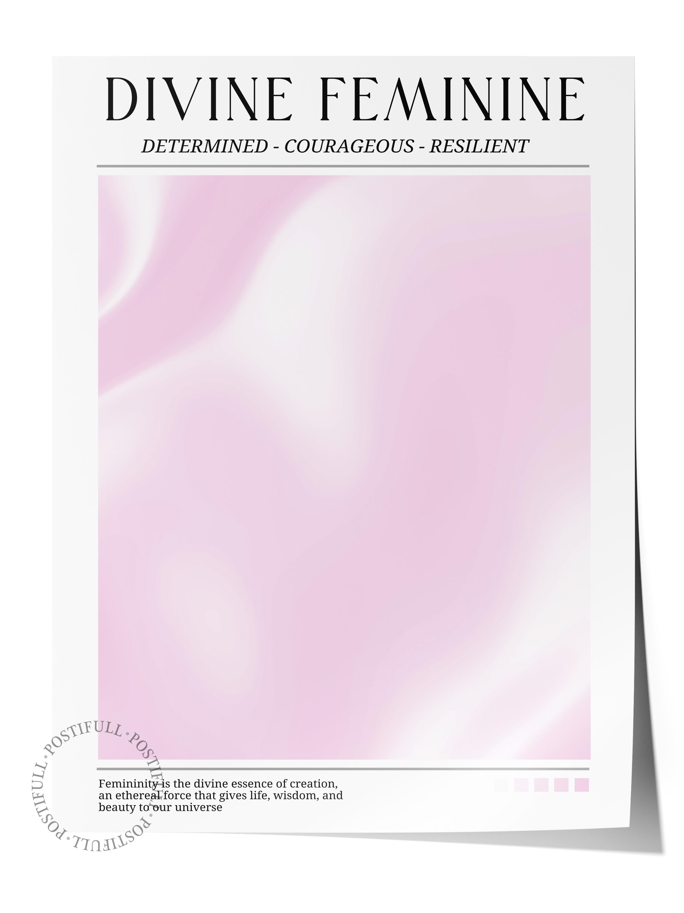 Çerçevesiz Poster, Aura Serisi NO:206 - Divine Feminine PEmbe, Melek Numaraları, Renkli Poster