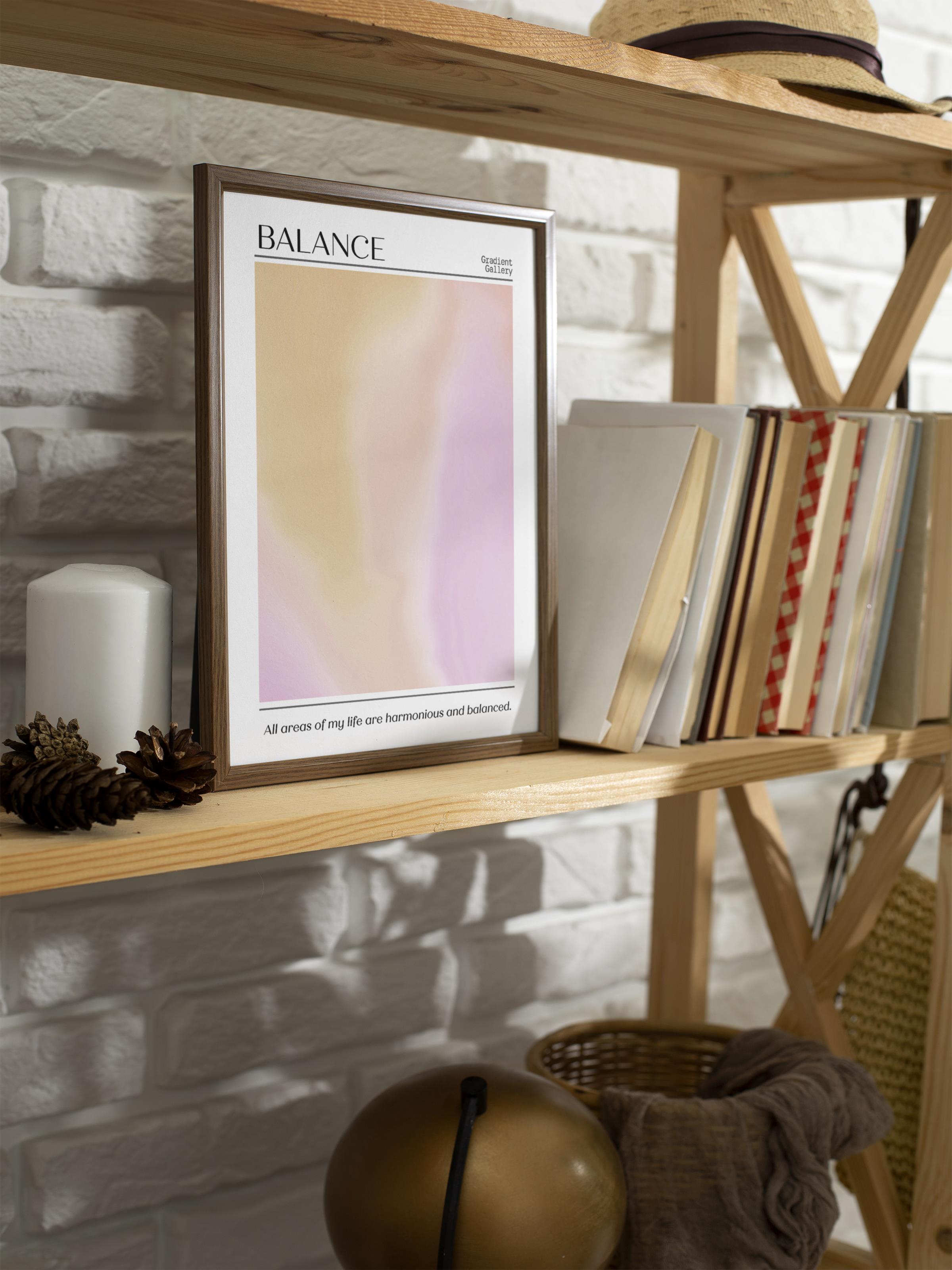 Çerçevesiz Poster, Aura Serisi NO:208 - Balance, Melek Numaraları, Renkli Poster