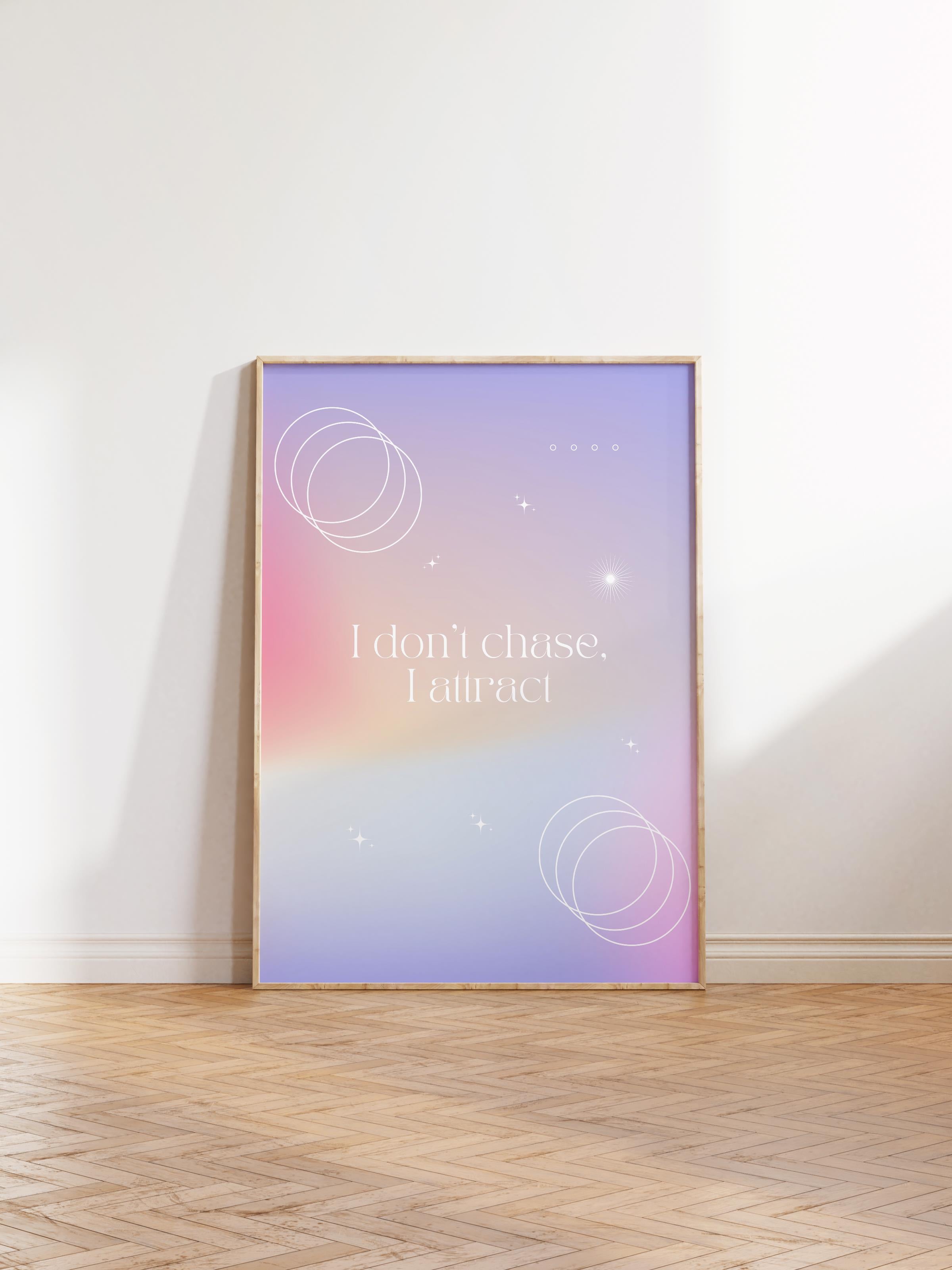 Çerçevesiz Poster, Aura Serisi NO:213 - Energy Pembe ve Mor Aura, Melek Numaraları, Renkli Poster