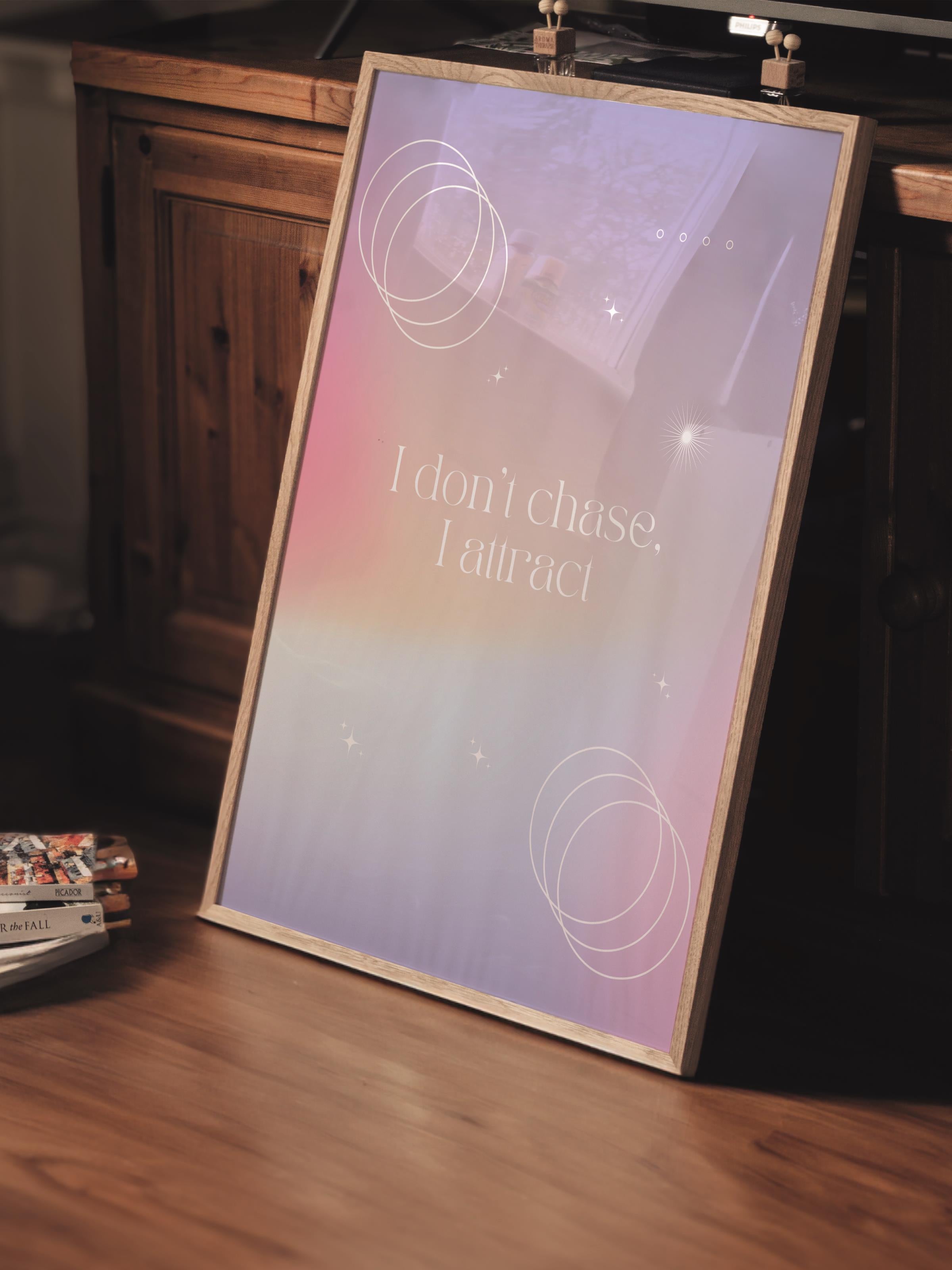 Çerçevesiz Poster, Aura Serisi NO:213 - Energy Pembe ve Mor Aura, Melek Numaraları, Renkli Poster