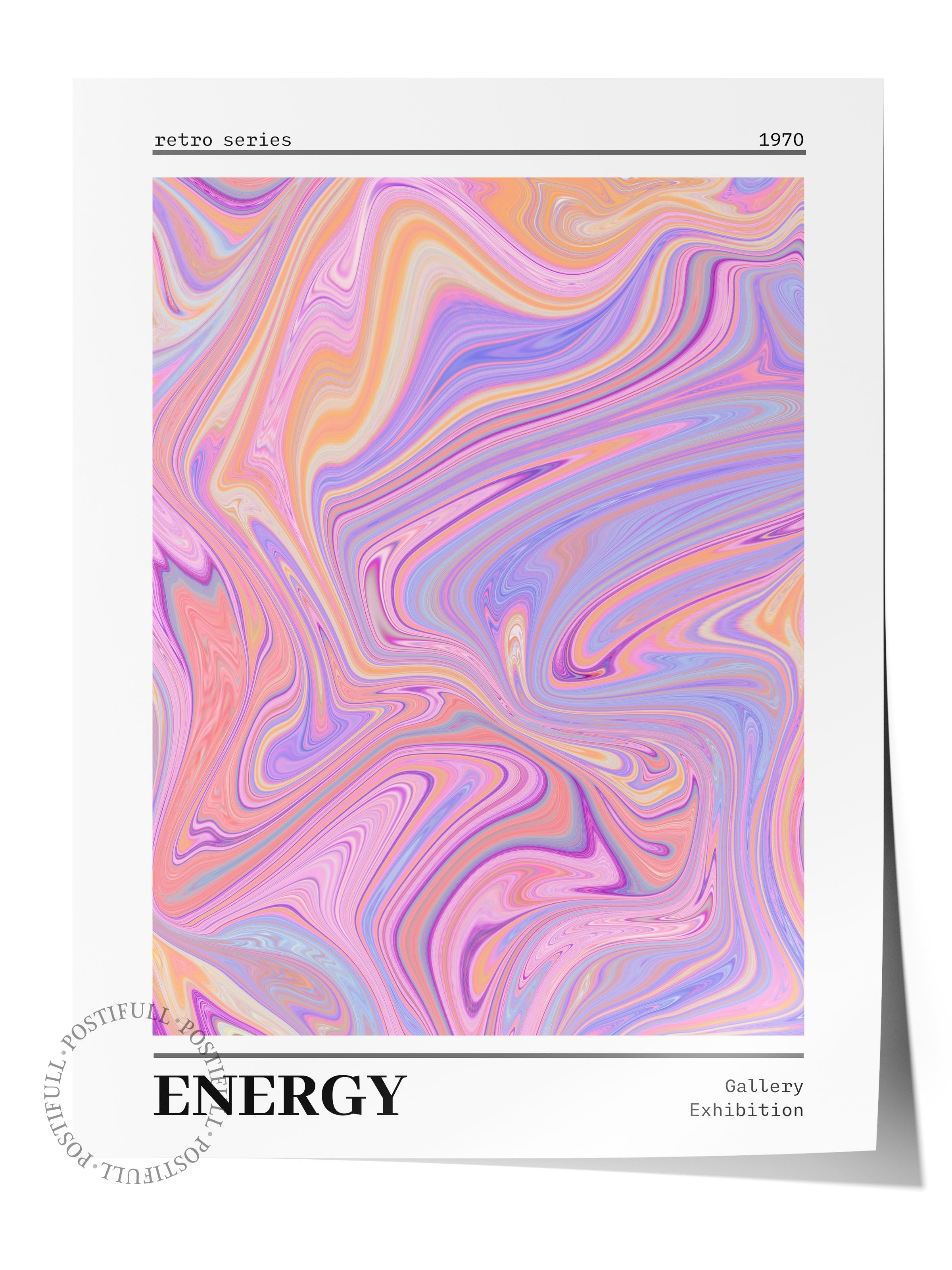 Çerçevesiz Poster, Aura Serisi NO:214 - Energy Renkli, Melek Numaraları, Renkli Poster