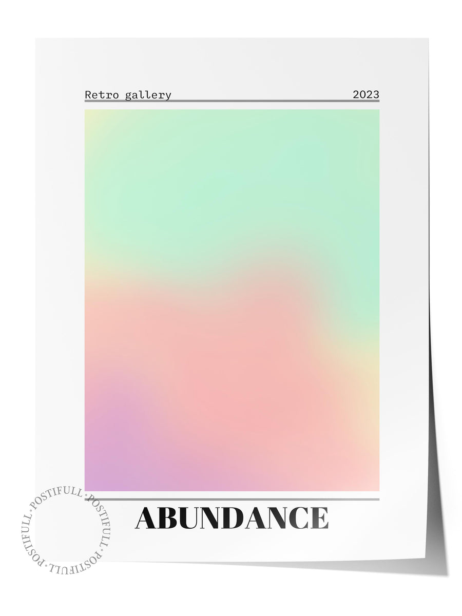 Farklı Tonlarda ABUNDANCE Aura Çerçevesiz Poster