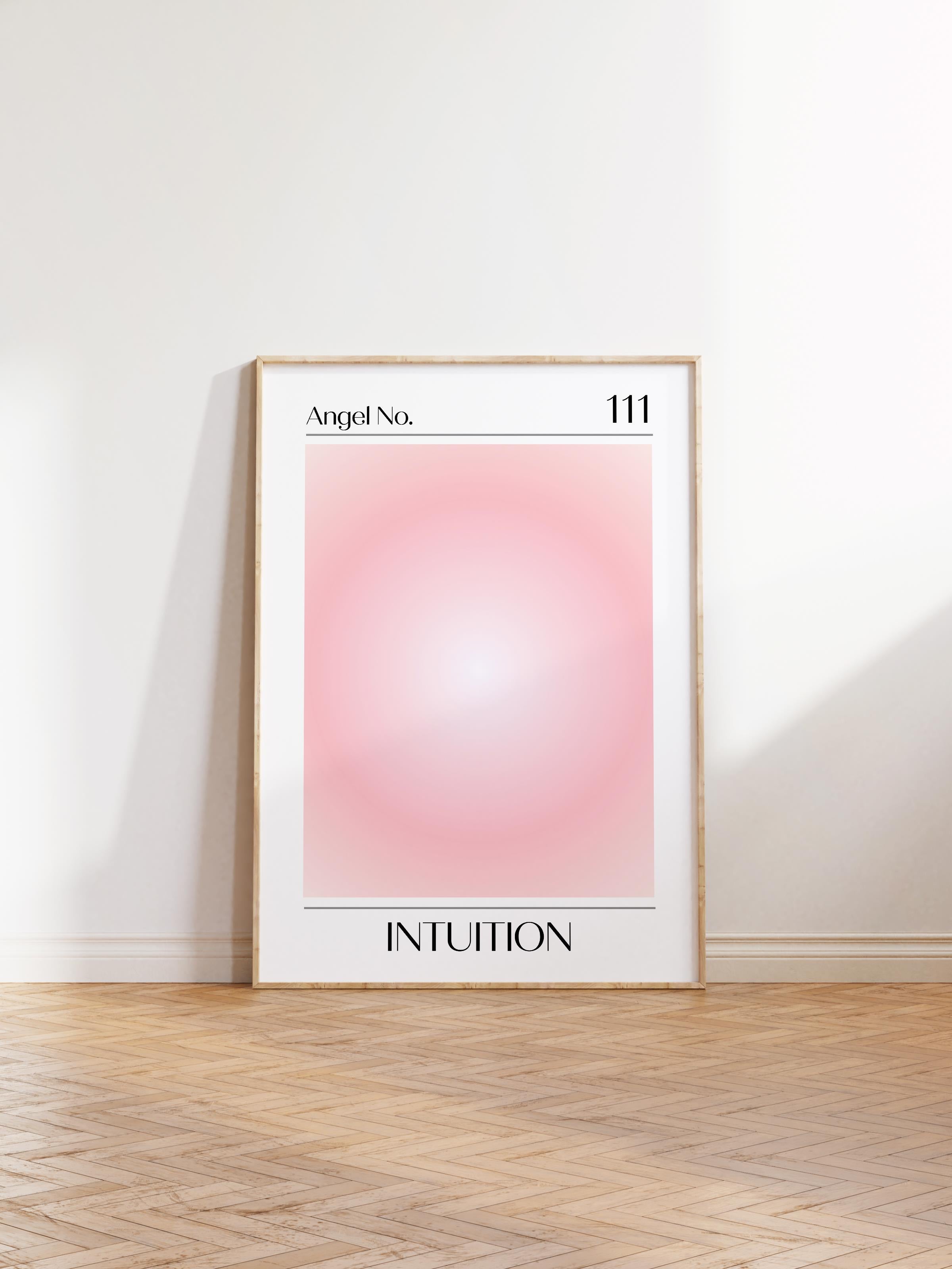 Çerçevesiz Poster, Aura Serisi NO:22 - 111 - Intution - Pembe, Melek Numaraları, Renkli Poster