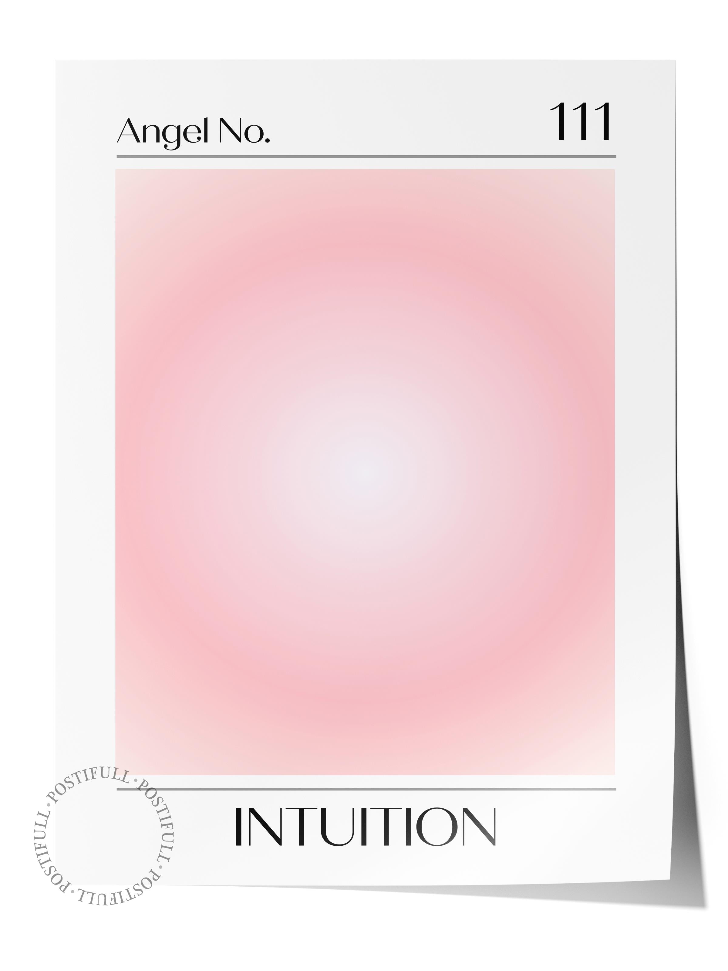 Çerçevesiz Poster, Aura Serisi NO:22 - 111 - Intution - Pembe, Melek Numaraları, Renkli Poster