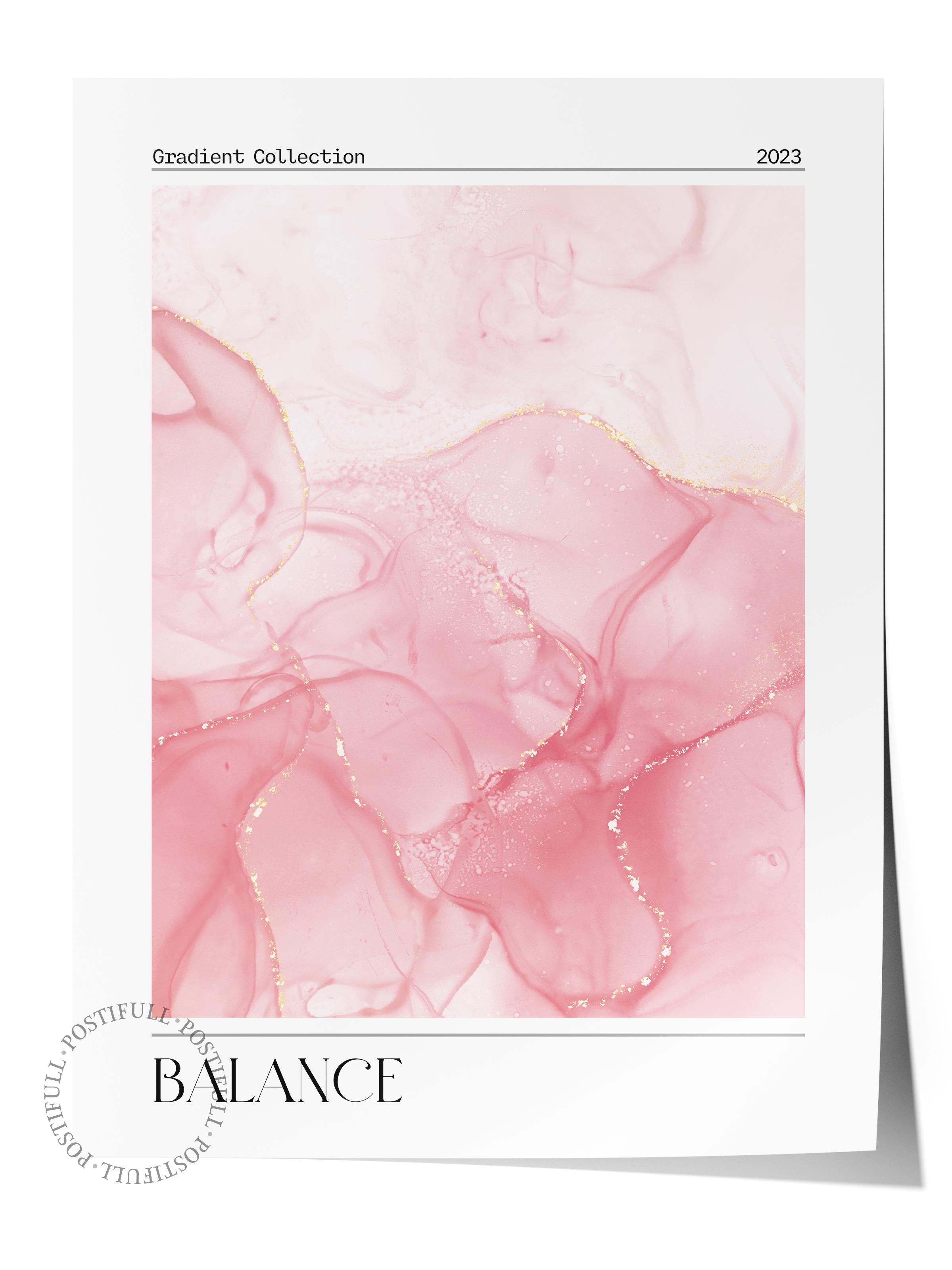 Çerçevesiz Poster, Aura Serisi NO:29 - Pembe Mermer - Balance, Melek Numaraları, Renkli Poster