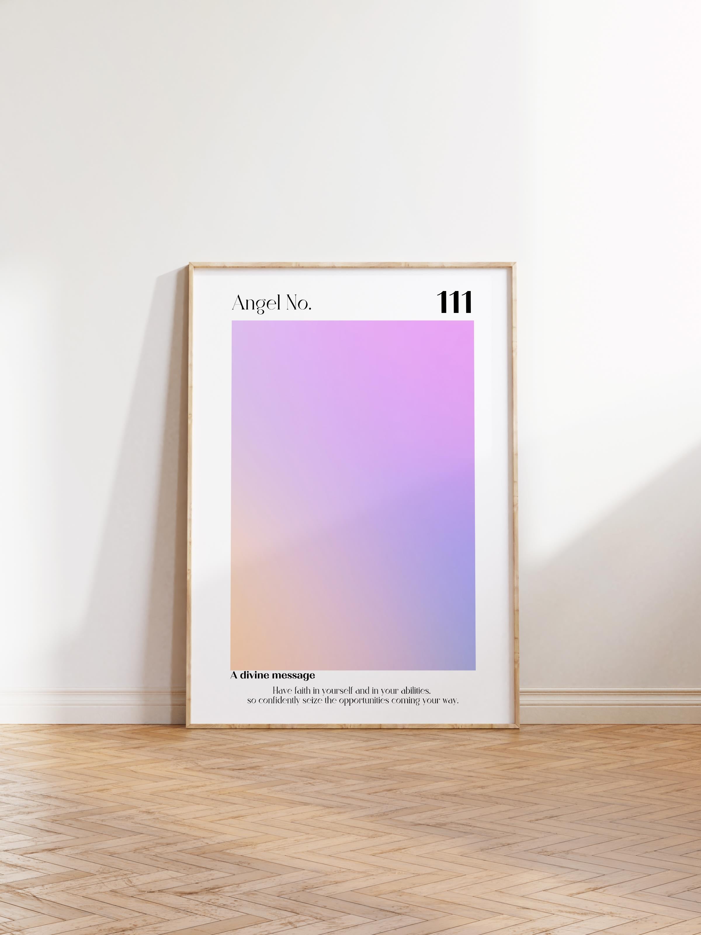 Çerçevesiz Poster, Aura Serisi NO:48 - 111 - Mor Aura, Melek Numaraları, Renkli Poster