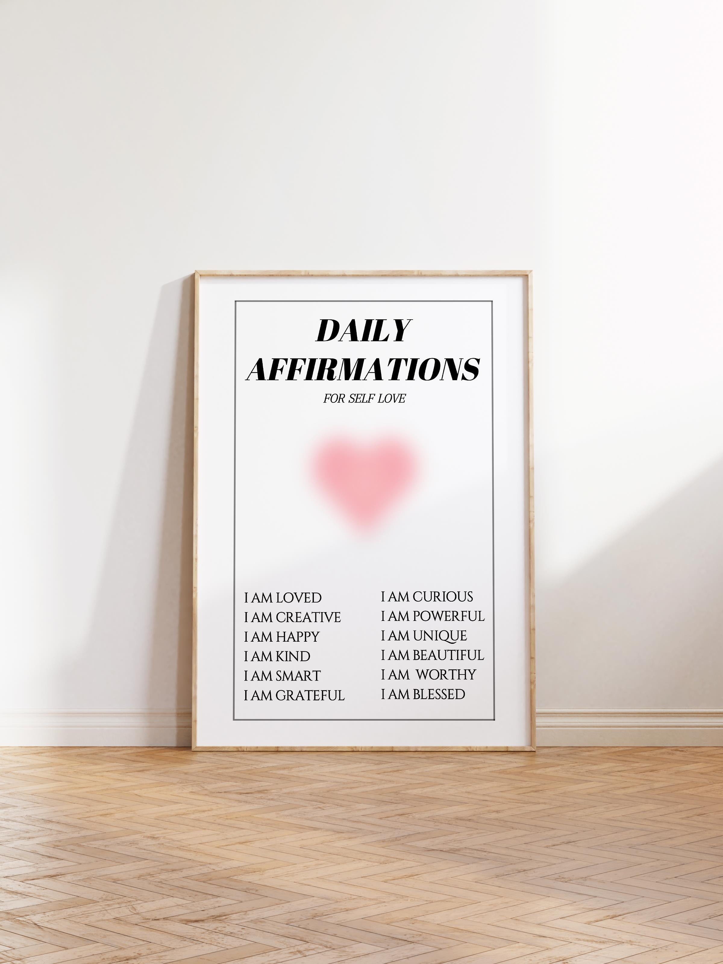 Çerçevesiz Poster, Aura Serisi NO:61 - Daily Affirmations, Melek Numaraları, Renkli Poster