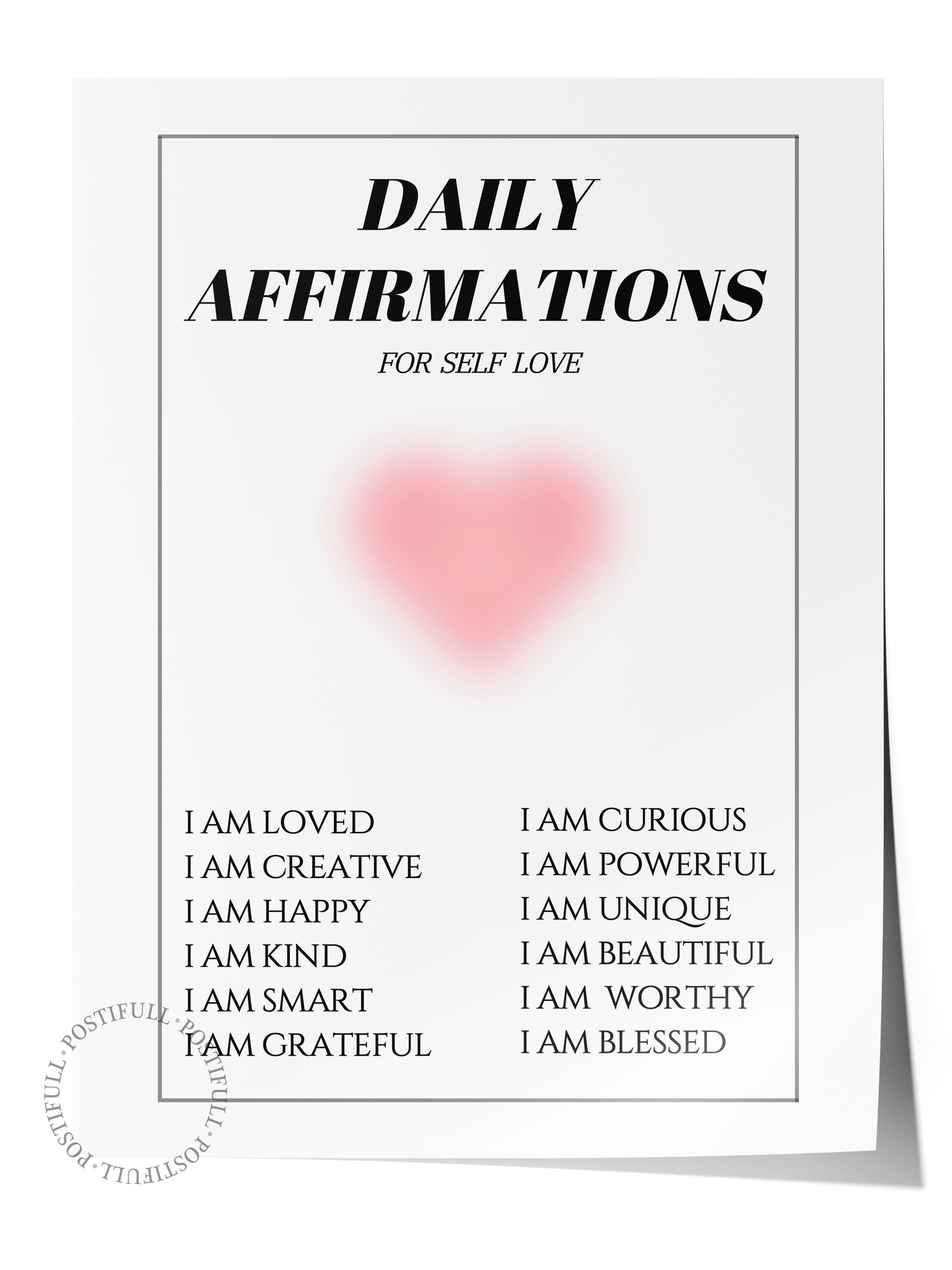 Çerçevesiz Poster, Aura Serisi NO:61 - Daily Affirmations, Melek Numaraları, Renkli Poster