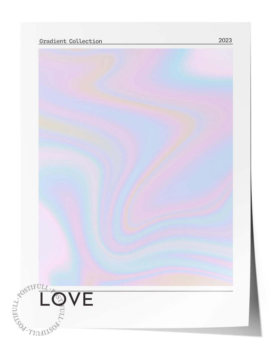Holografik Dalga Deseni Aura Çerçevesiz Poster