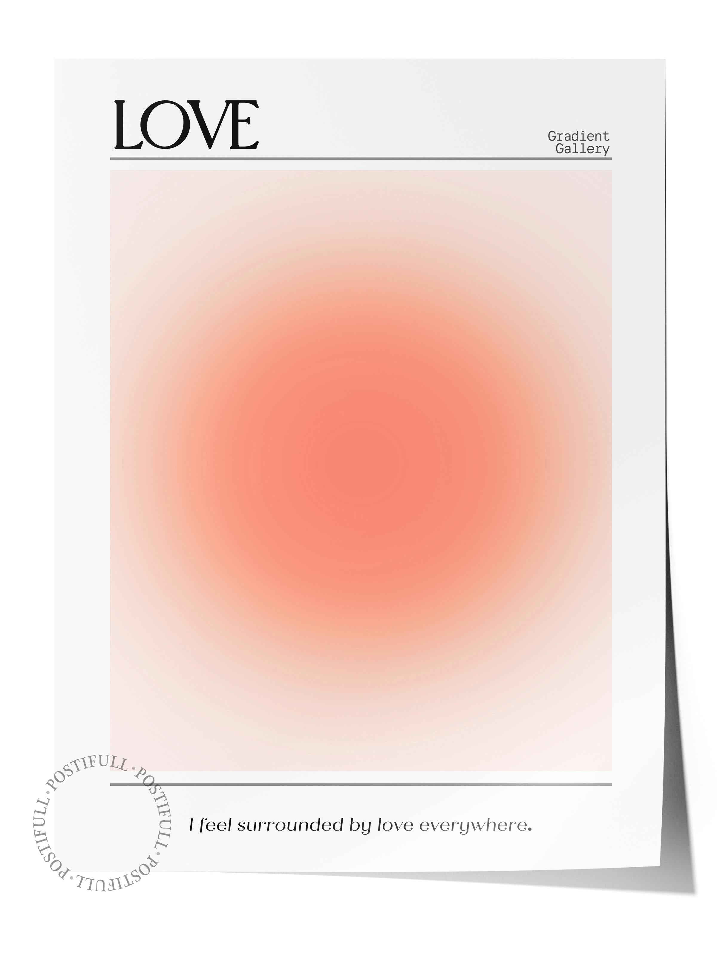 Çerçevesiz Poster, Aura Serisi NO:67 - Love, Melek Numaraları, Renkli Poster