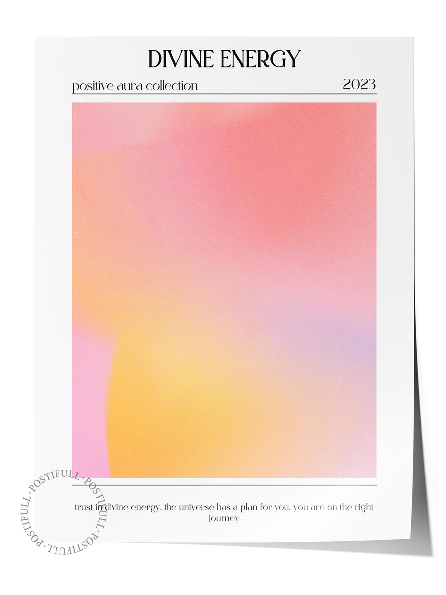 Farklı Tonlarda DIVINE ENERGY Aura Çerçevesiz Poster