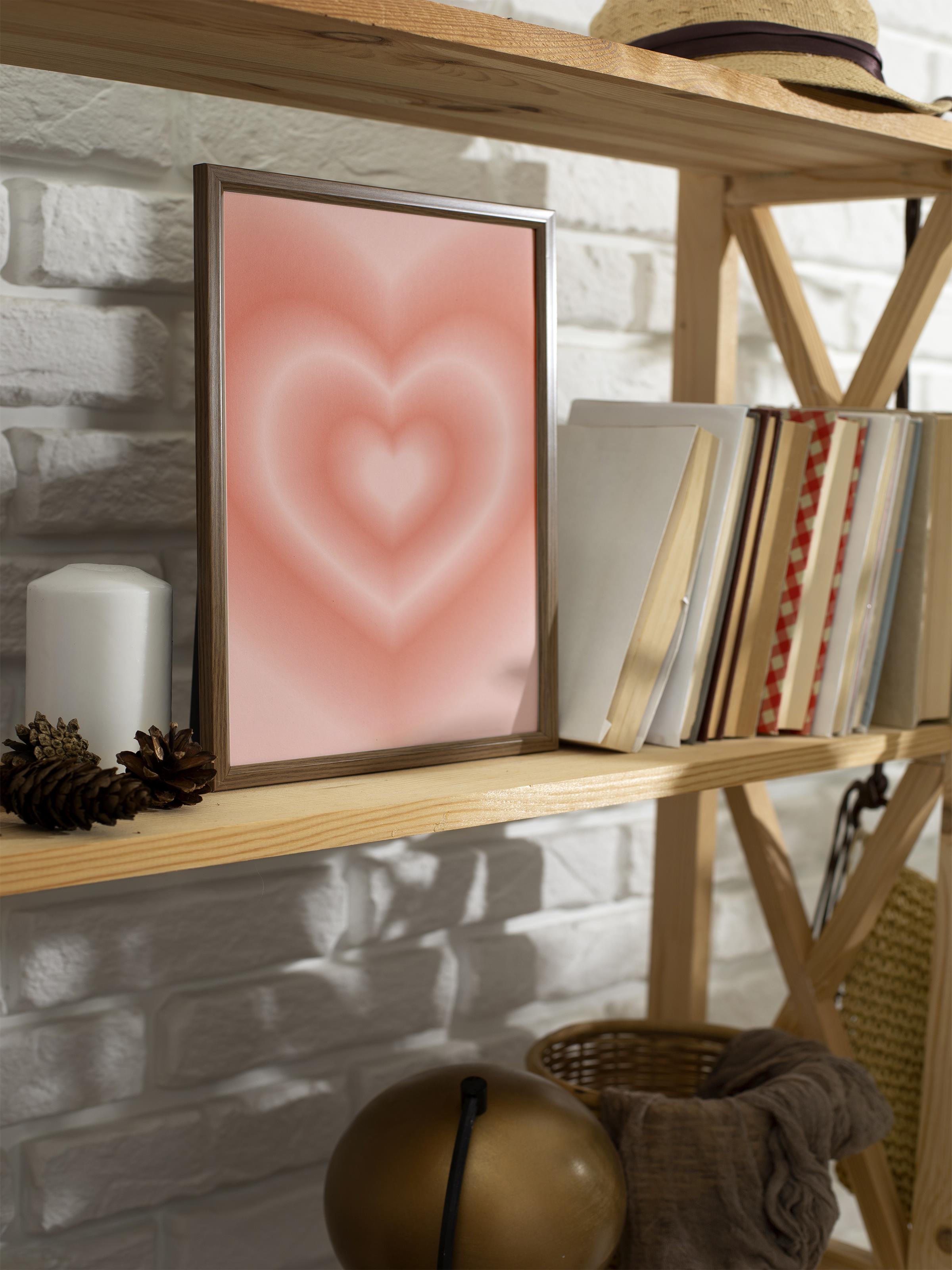 Çerçevesiz Poster, Aura Serisi NO:73 - Pastel Kalp, Melek Numaraları, Renkli Poster