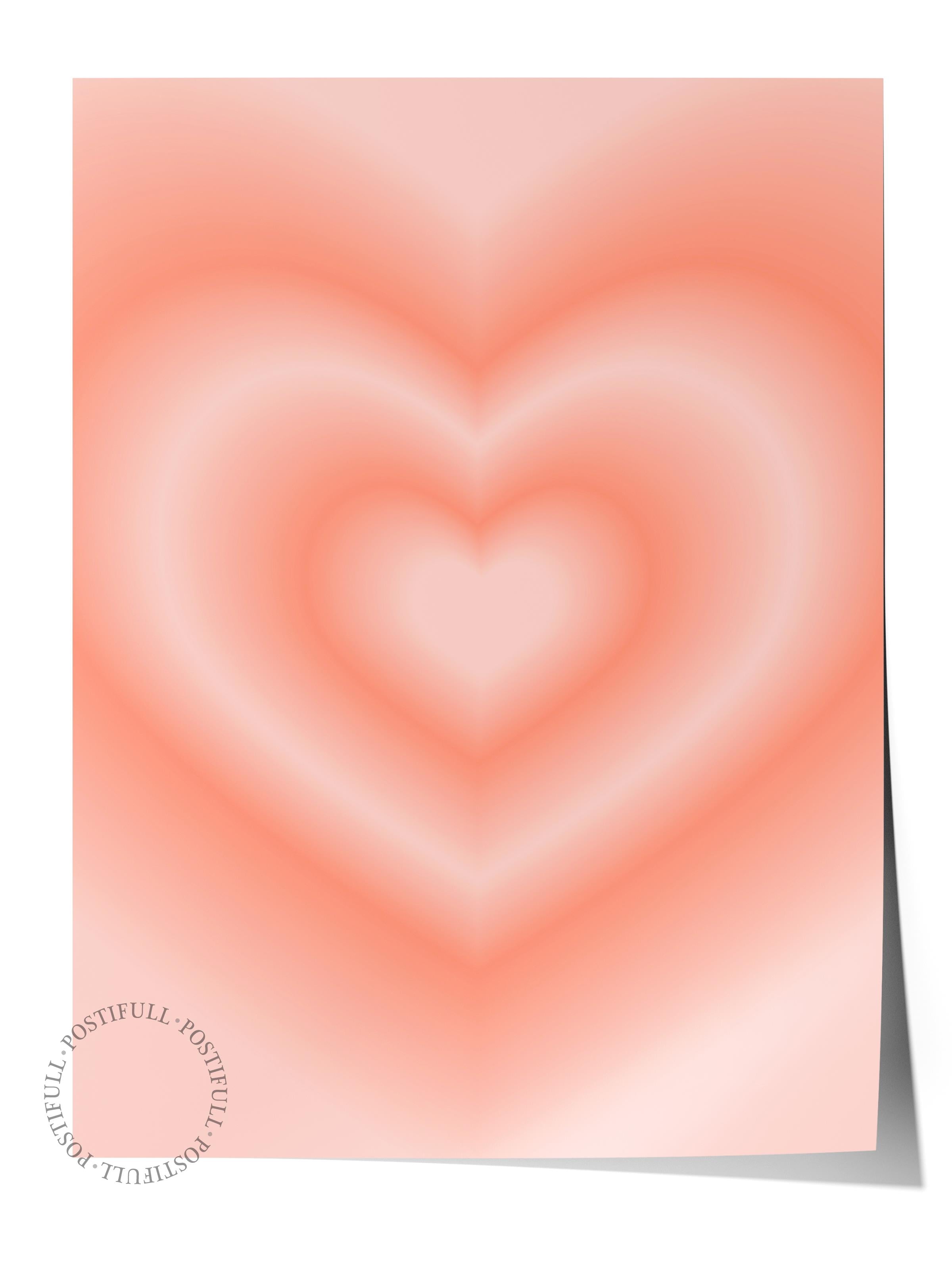 Çerçevesiz Poster, Aura Serisi NO:73 - Pastel Kalp, Melek Numaraları, Renkli Poster