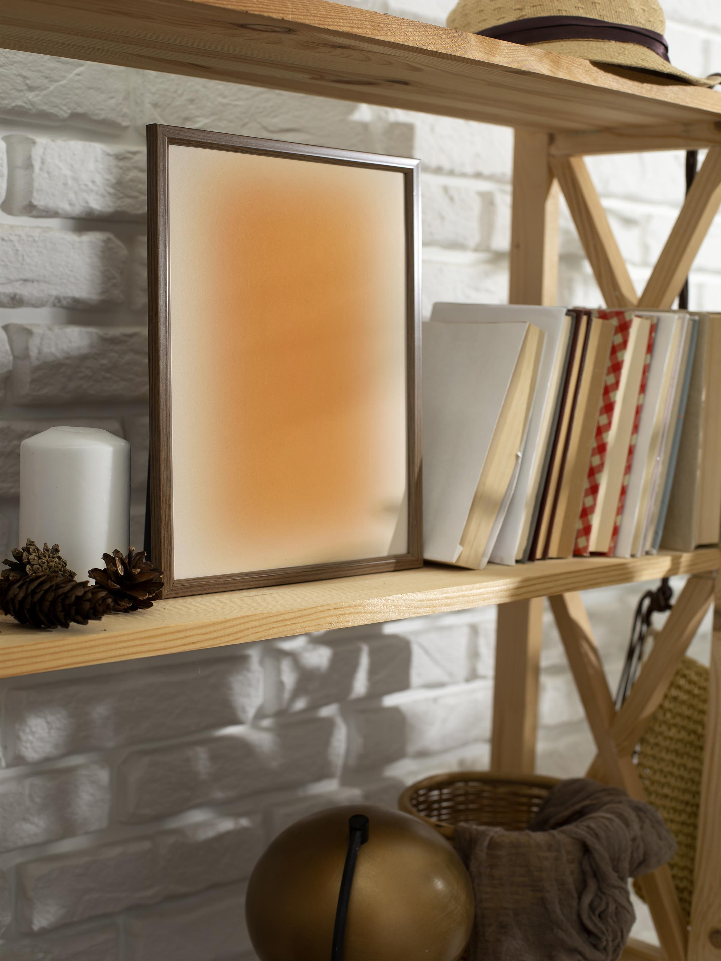 Çerçevesiz Poster, Aura Serisi NO:8 - Turuncu Aura, Melek Numaraları, Renkli Poster, Sanat Kağıdı